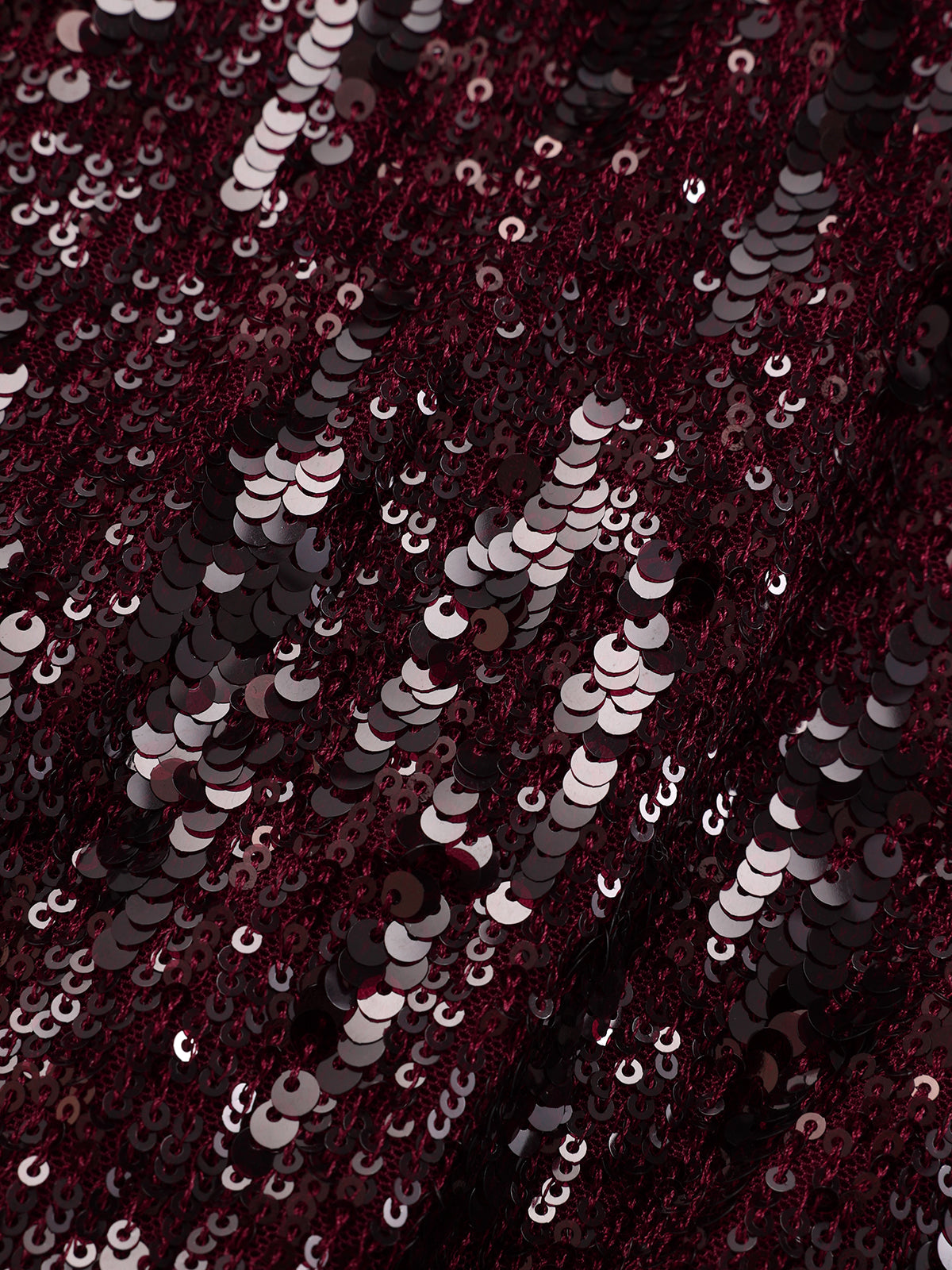 Collared Long Sleeve Sequin Bodysuit-Chicvia