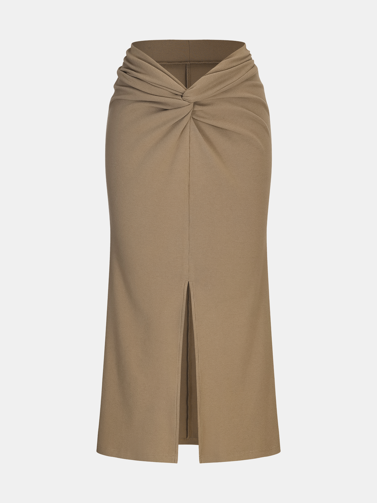 Knit Twisted Cropped Top and Skirt Set-Chicvia