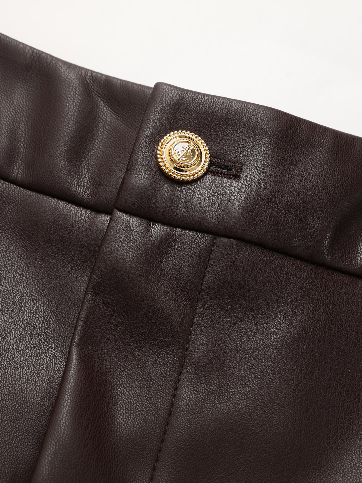 Faux Leather Wide-Leg Pants-Chicvia