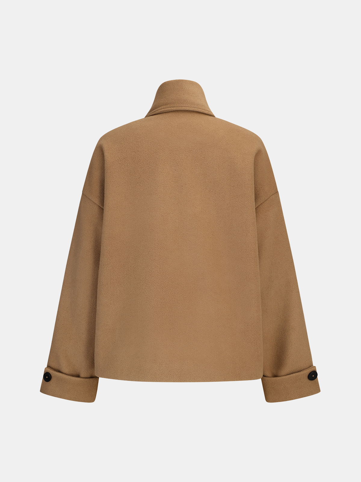 Double-Breasted Coat with Scarf Collar-Chicvia