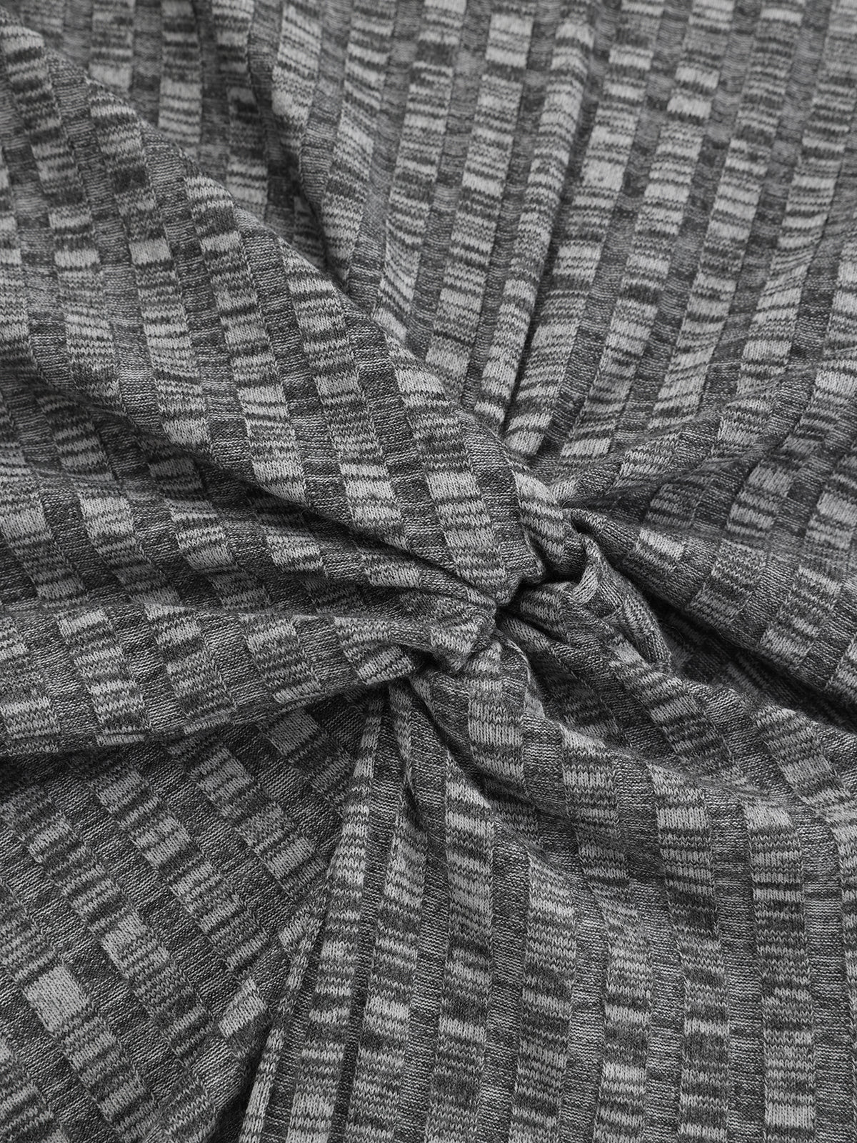 Mock Neck Twisted Side Slit Midi Dress-Chicvia