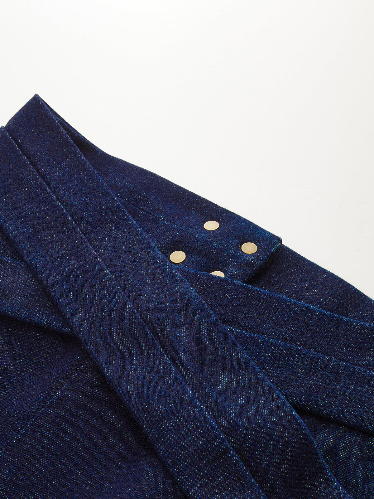 Cross-Over High-Waist Denim Wide-Leg Jeans-Chicvia