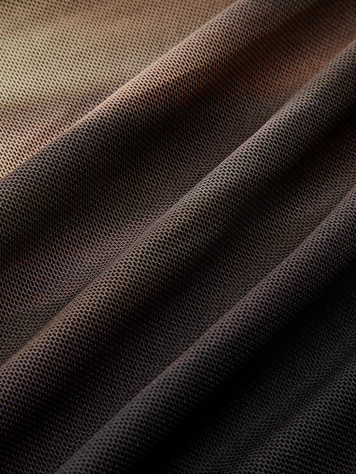 Mock Neck Abstract Print Mesh Bodysuit-Chicvia