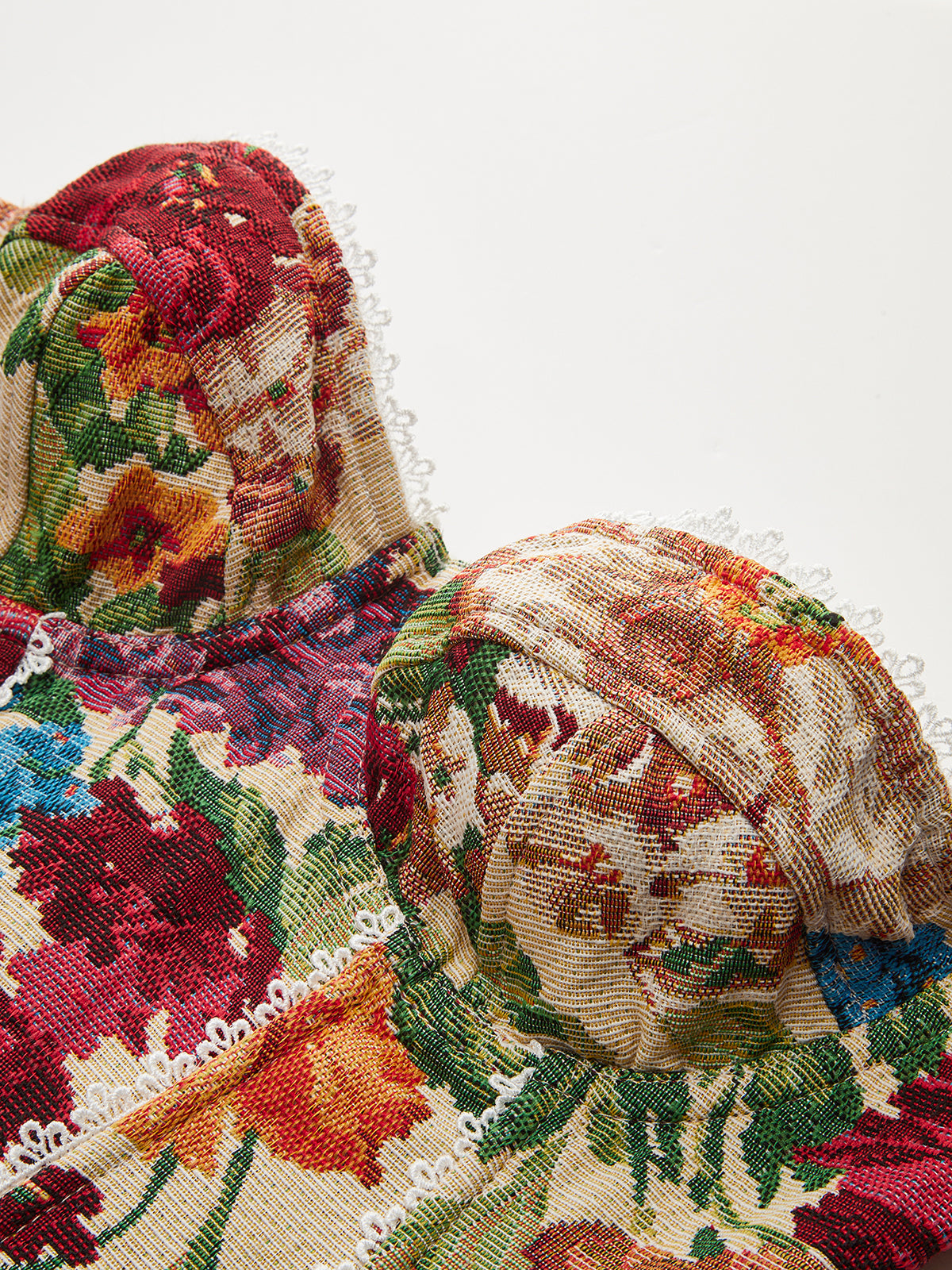 Lace Trim Lace-Up Back Corset Top-Chicvia