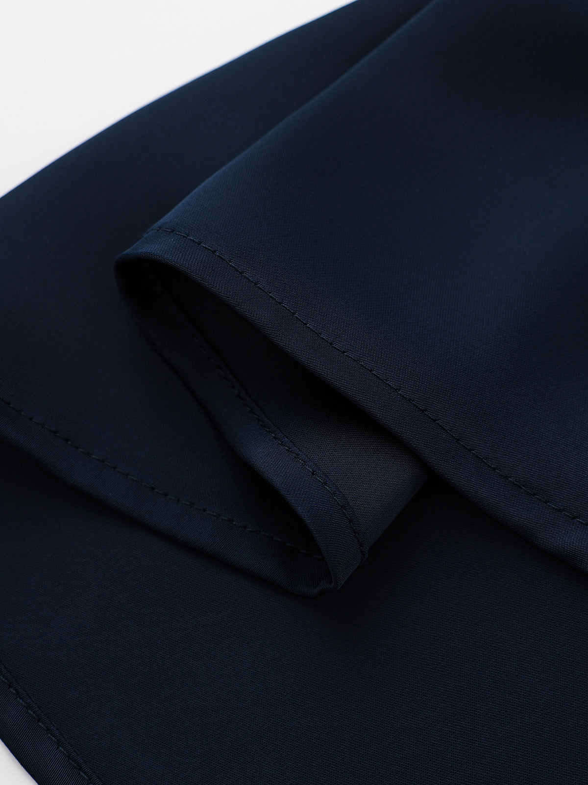 Long Sleeve Cross Neck Satin Tiered Mini Dress-Chicvia