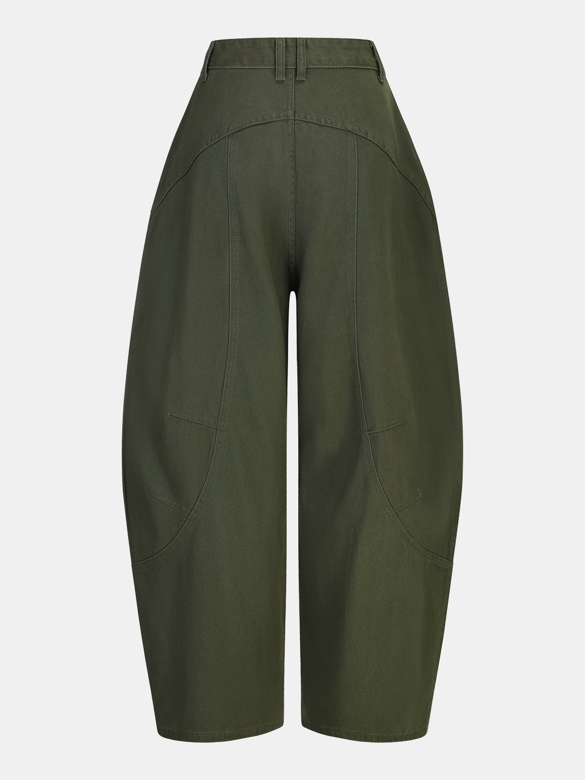 Mid-Waist Curved-Leg Pants-Chicvia