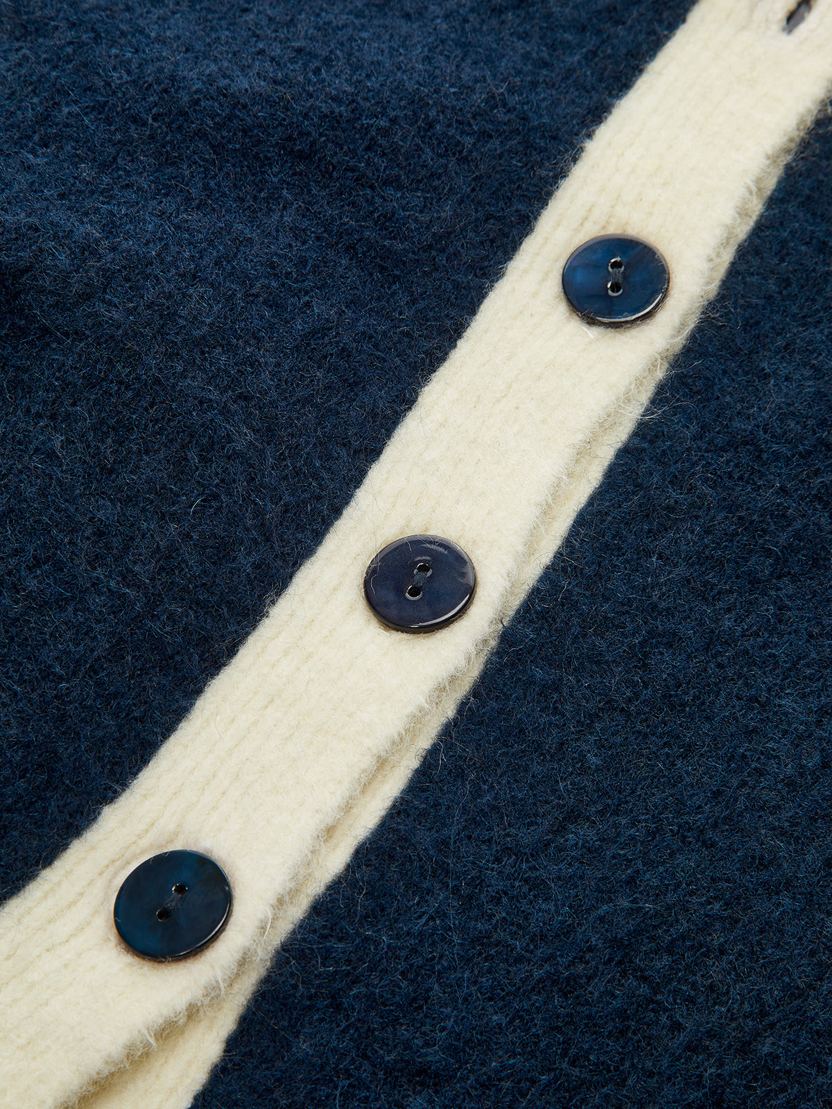 Color Block Button Slim Wool Blend Cardigan-Chicvia