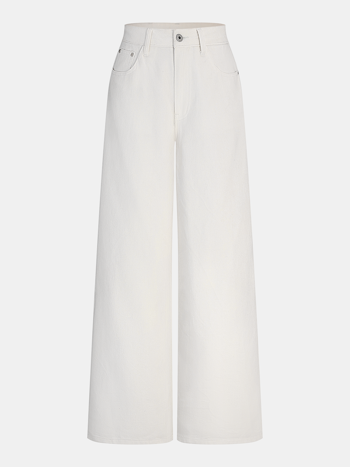 Denim Mid-Waist Wide-Leg Pants-Chicvia