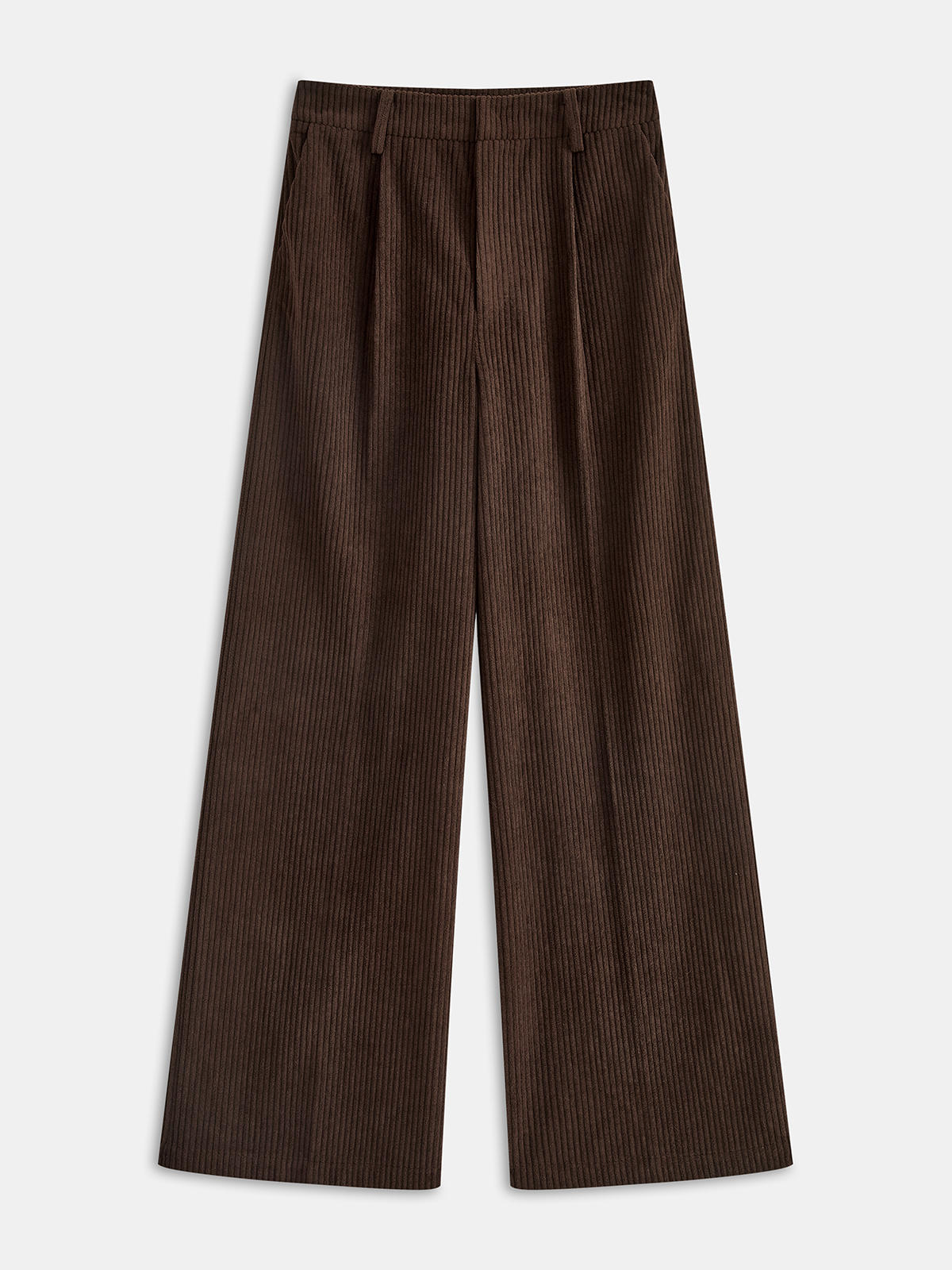 Corduroy Wide-Leg Pants-Chicvia