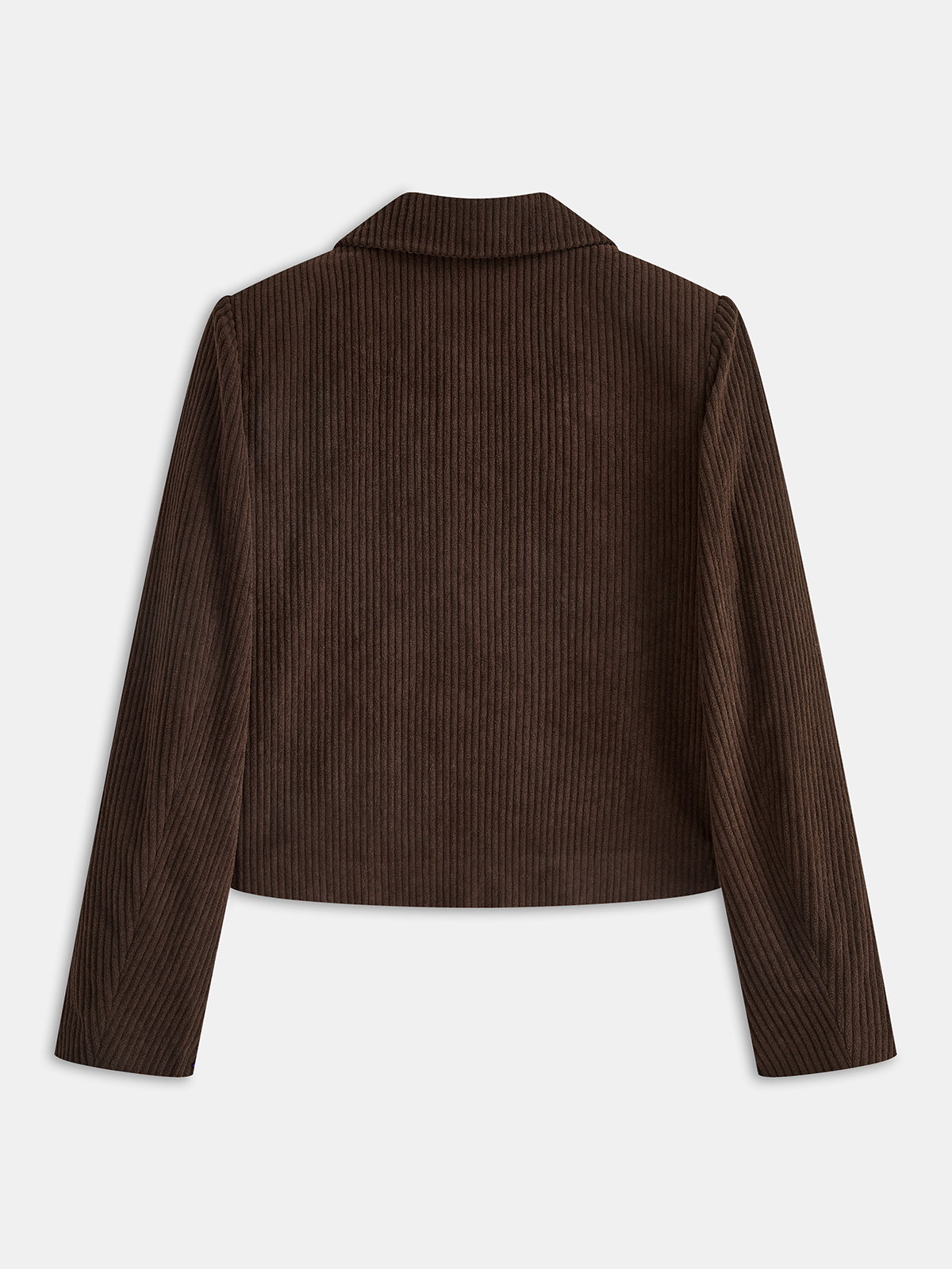 Corduroy Metal Button Cropped Jacket-Chicvia