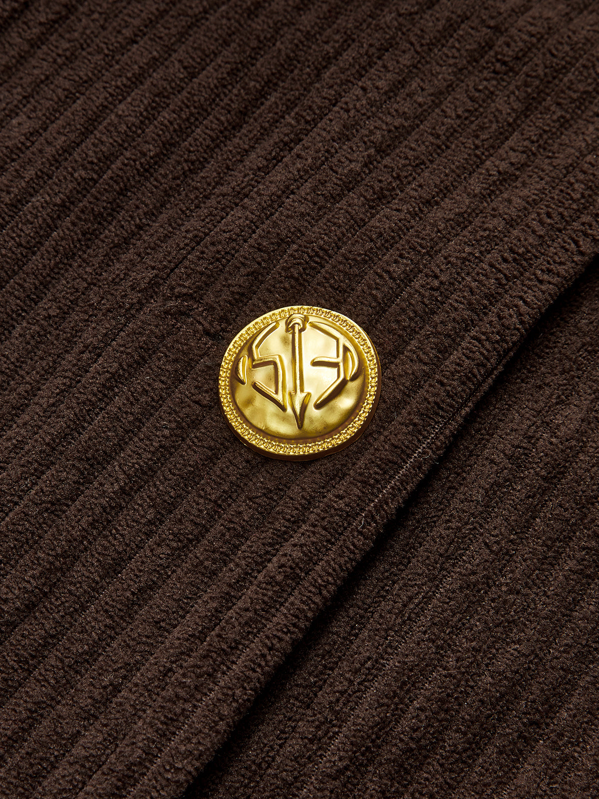 Corduroy Metal Button Cropped Jacket-Chicvia