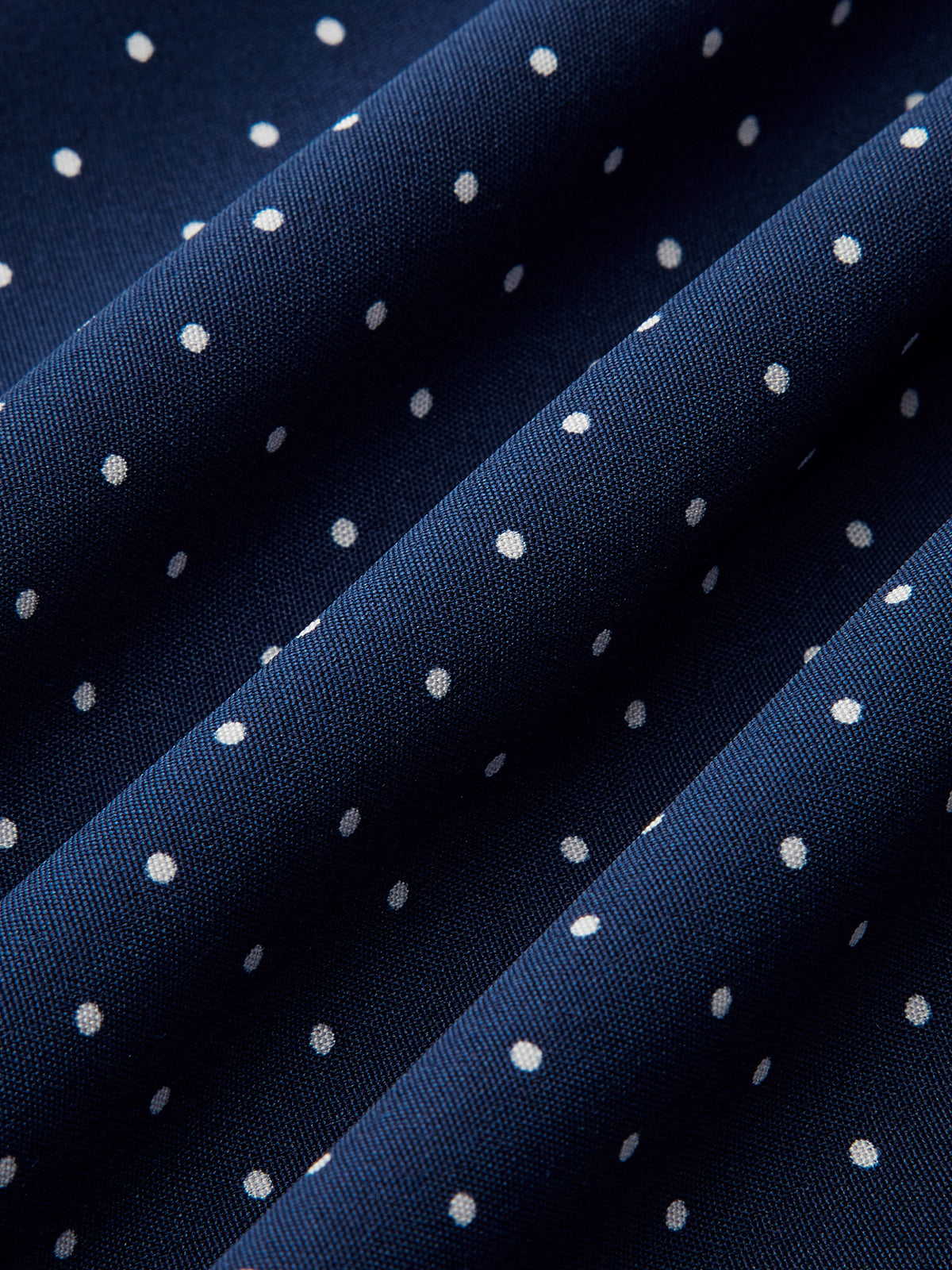 Polka Dot Stand-Collar Flare Dress-Chicvia