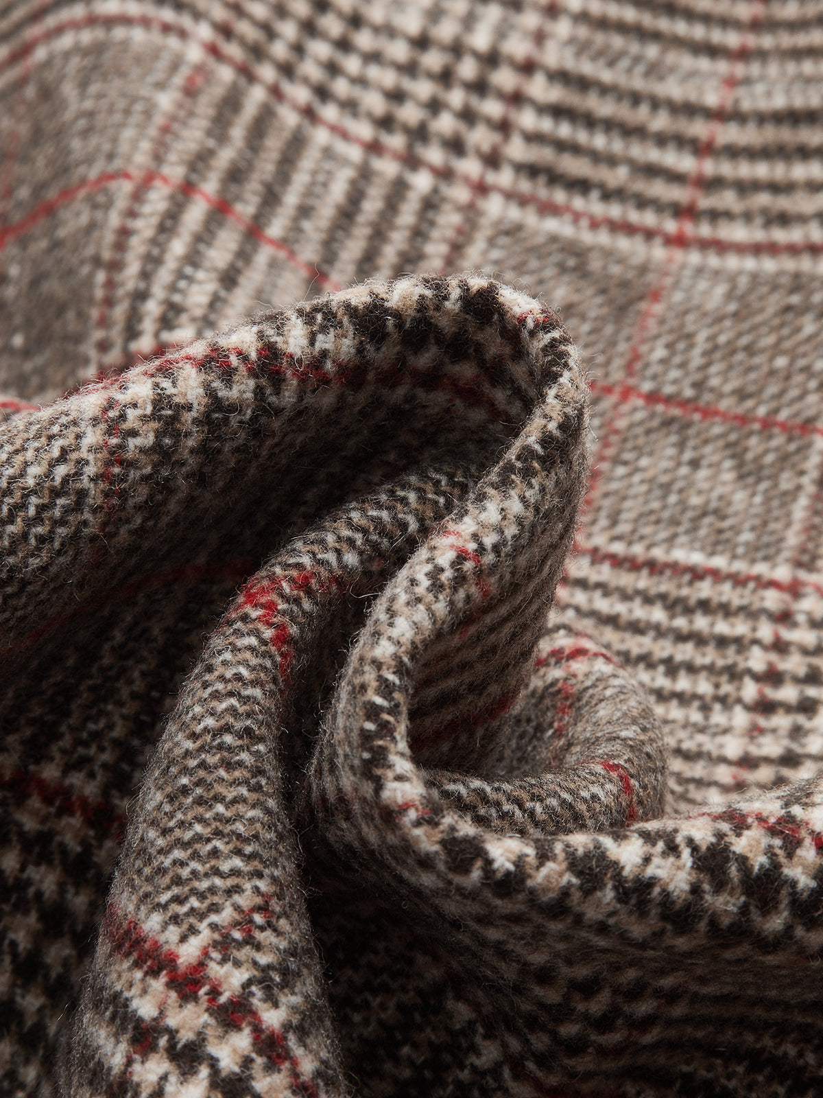 Faux Fur Collar Plaid Coat-Chicvia