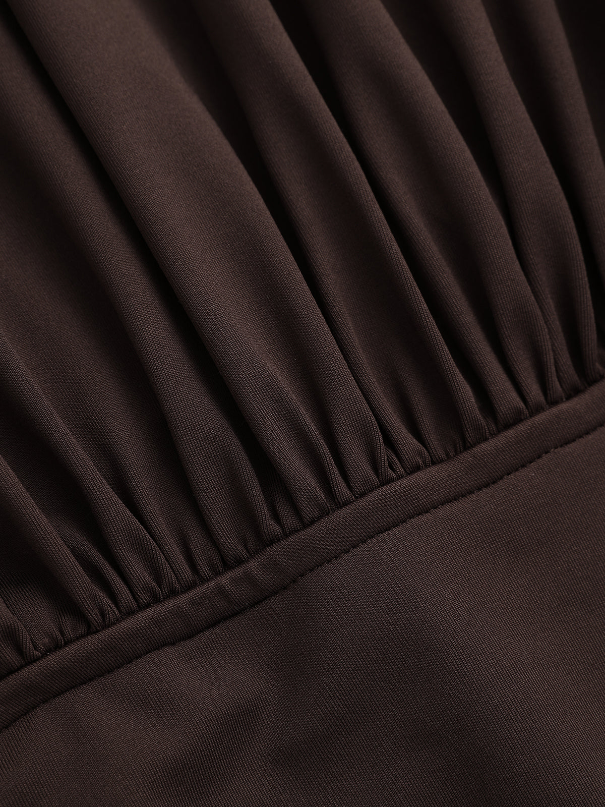 Long-Sleeve Ruched Waist Mermaid Maxi Dress-Chicvia