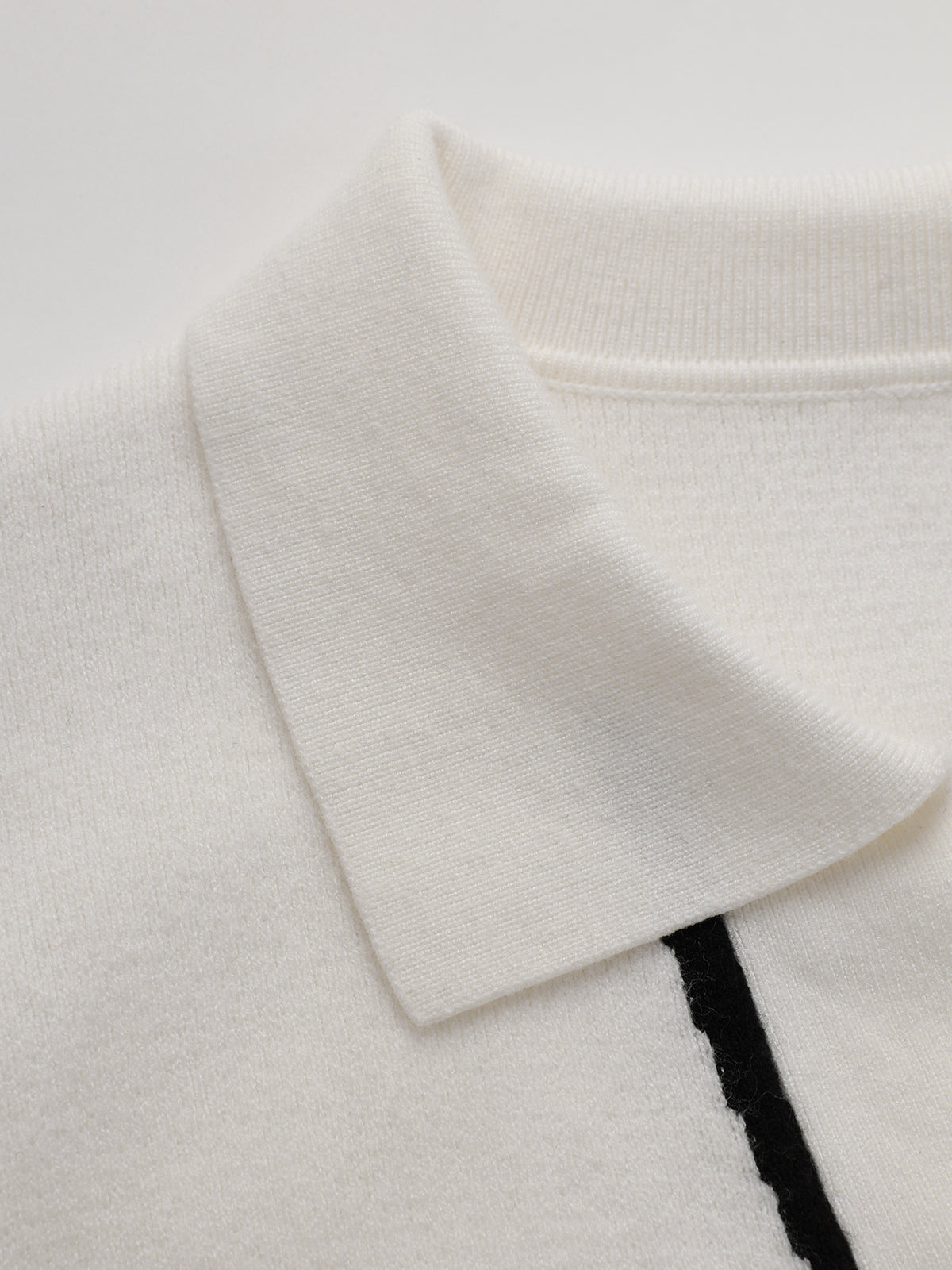 Contrast Trim Knit Shirt Dress-Chicvia