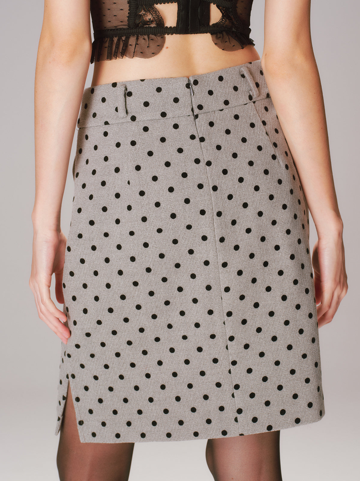 Polka Dot A-Line Mini Skirt-Chicvia