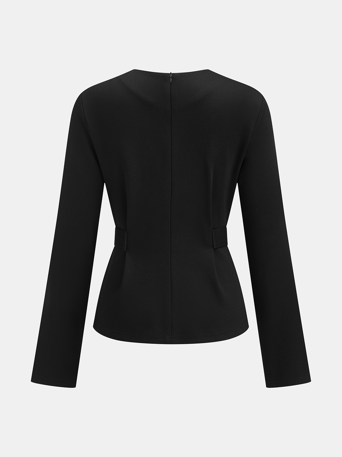 Long Sleeve Fitted Waist Button Blouse-Chicvia