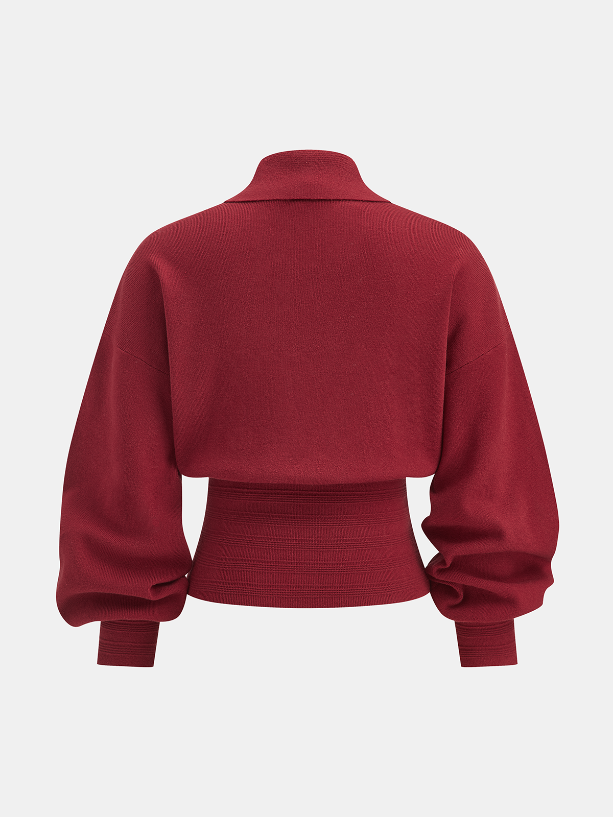 Polo Collar Buttoned Knit Sweater-Chicvia