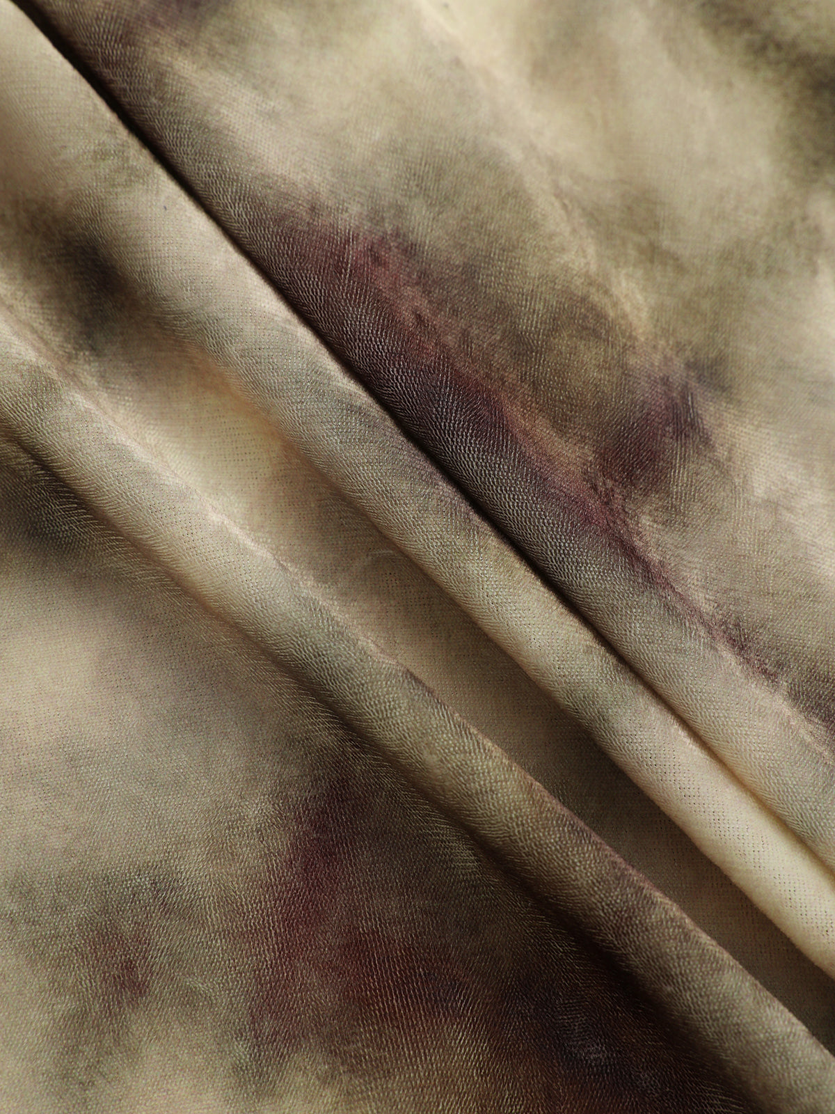 Plaid Velvet Ruched Long-Sleeve Top-Chicvia