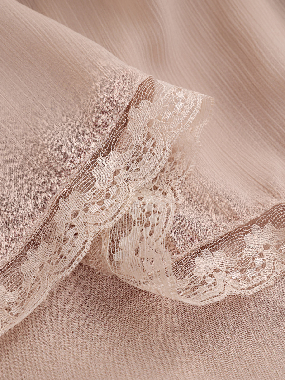 Lace Trim Chiffon Tiered Maxi Dress-Chicvia