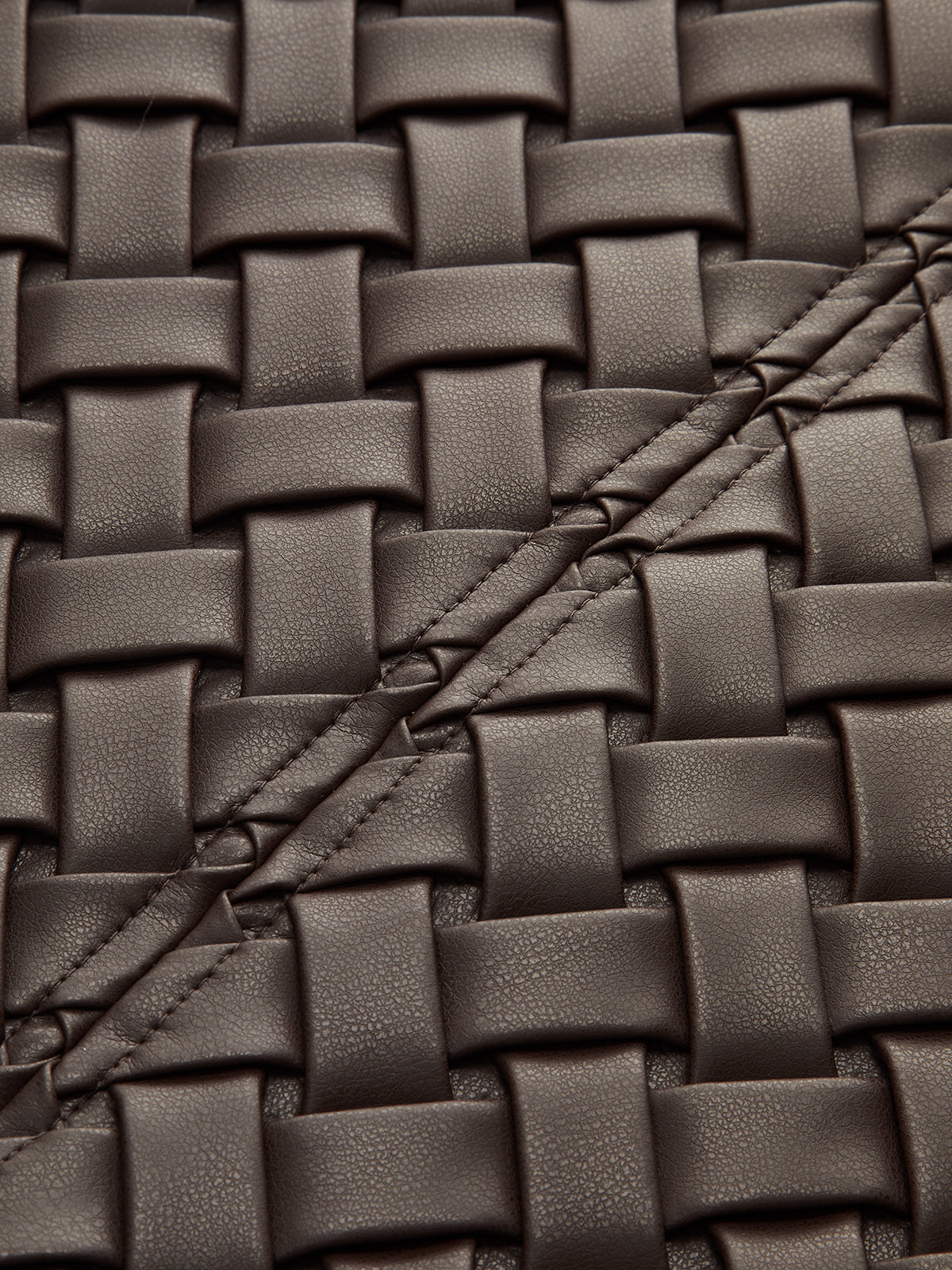 Faux Leather Woven Mini Skirt-Chicvia