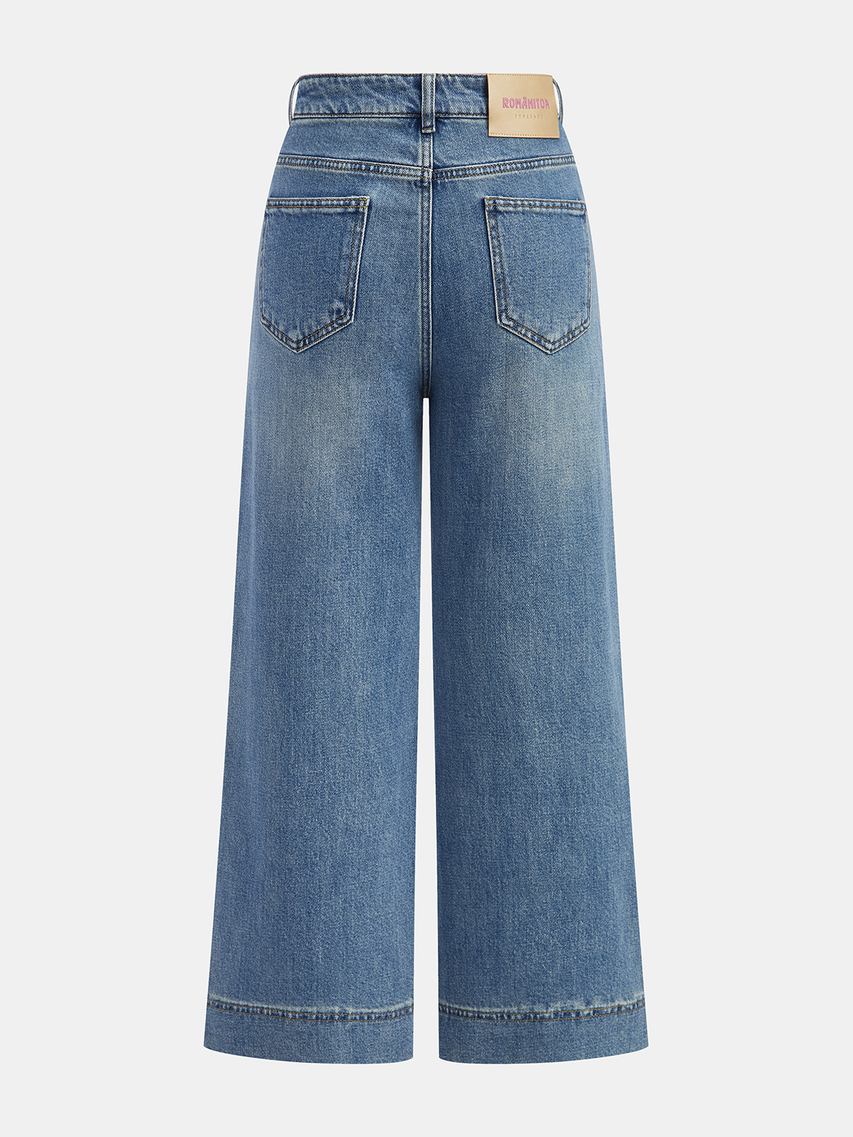 High-Waisted Wide-Leg Jeans-Chicvia