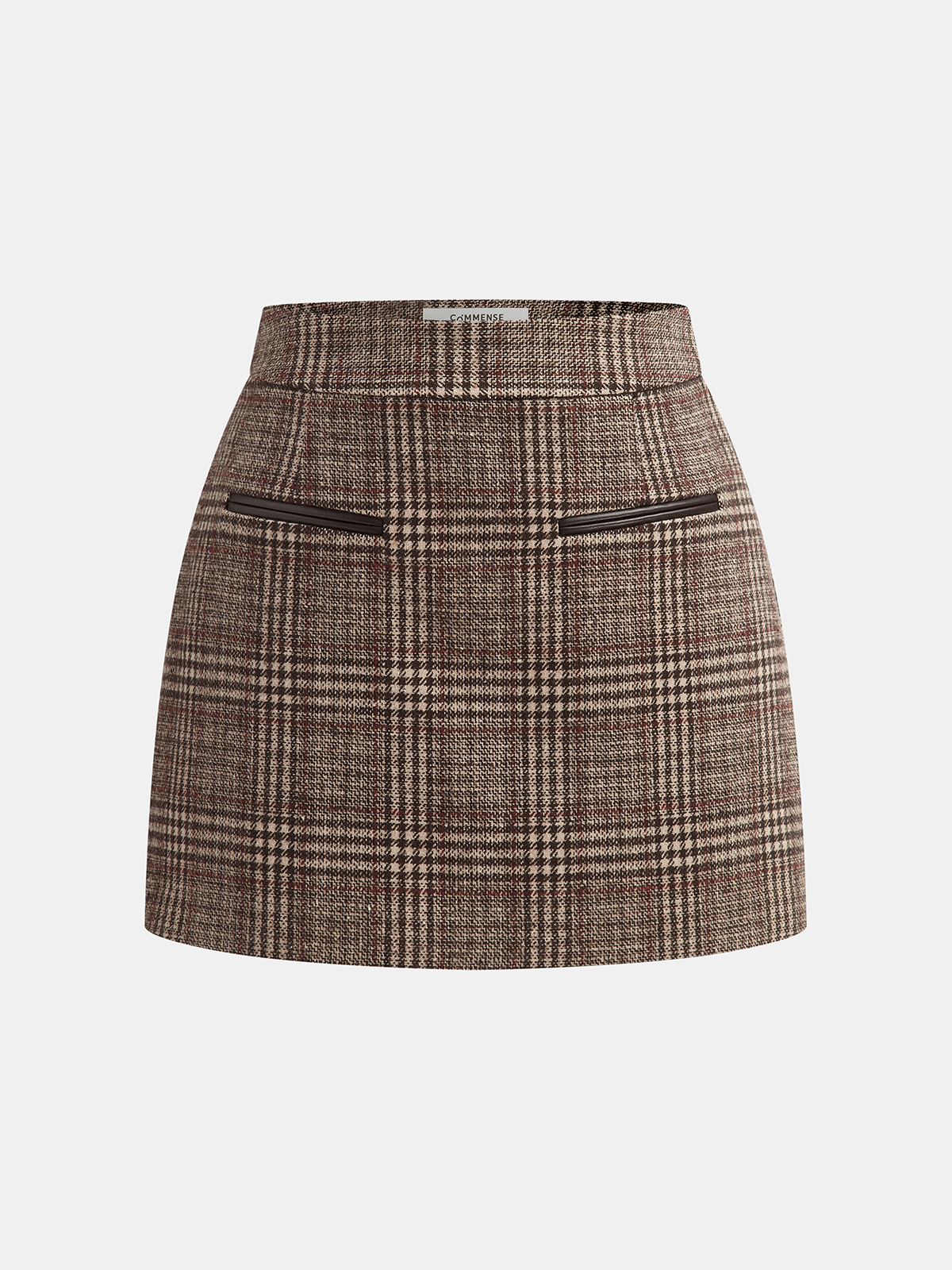 Plaid Tweed Mini Skirt-Chicvia