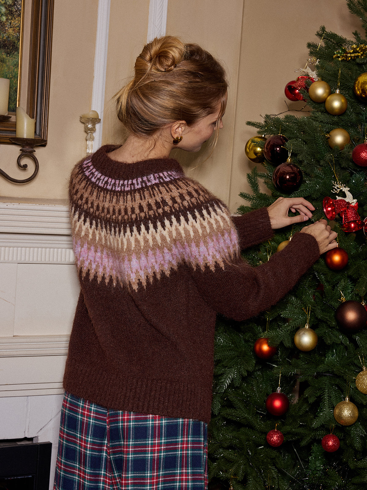 Fair Isle Wool Blend Cardigans-Chicvia