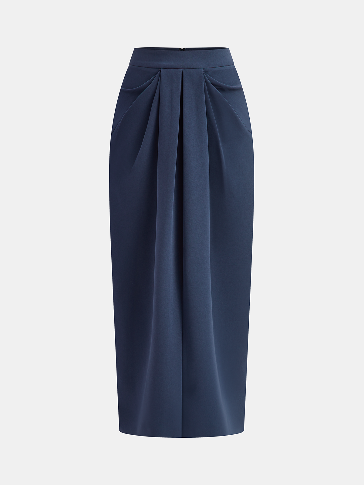 Pleated Detail Mid-Waist Maxi Skirt-Chicvia