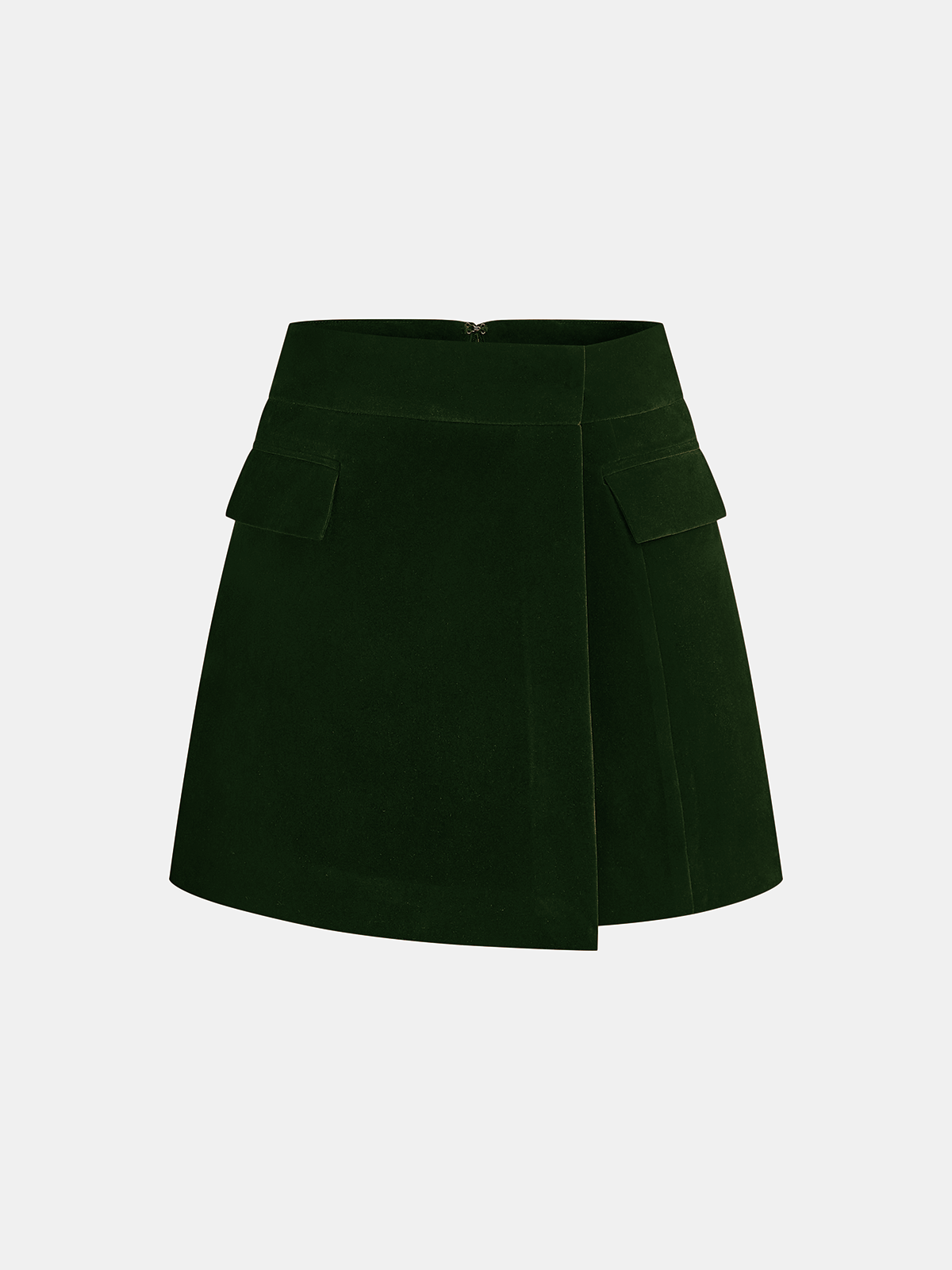 Corduroy Asymmetric Mini Skirt-Chicvia