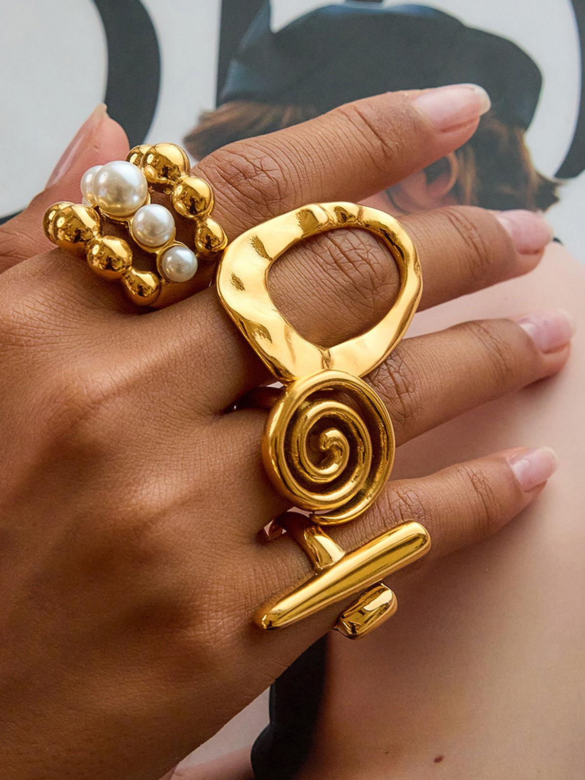 Hammered Irregular Ring-Chicvia