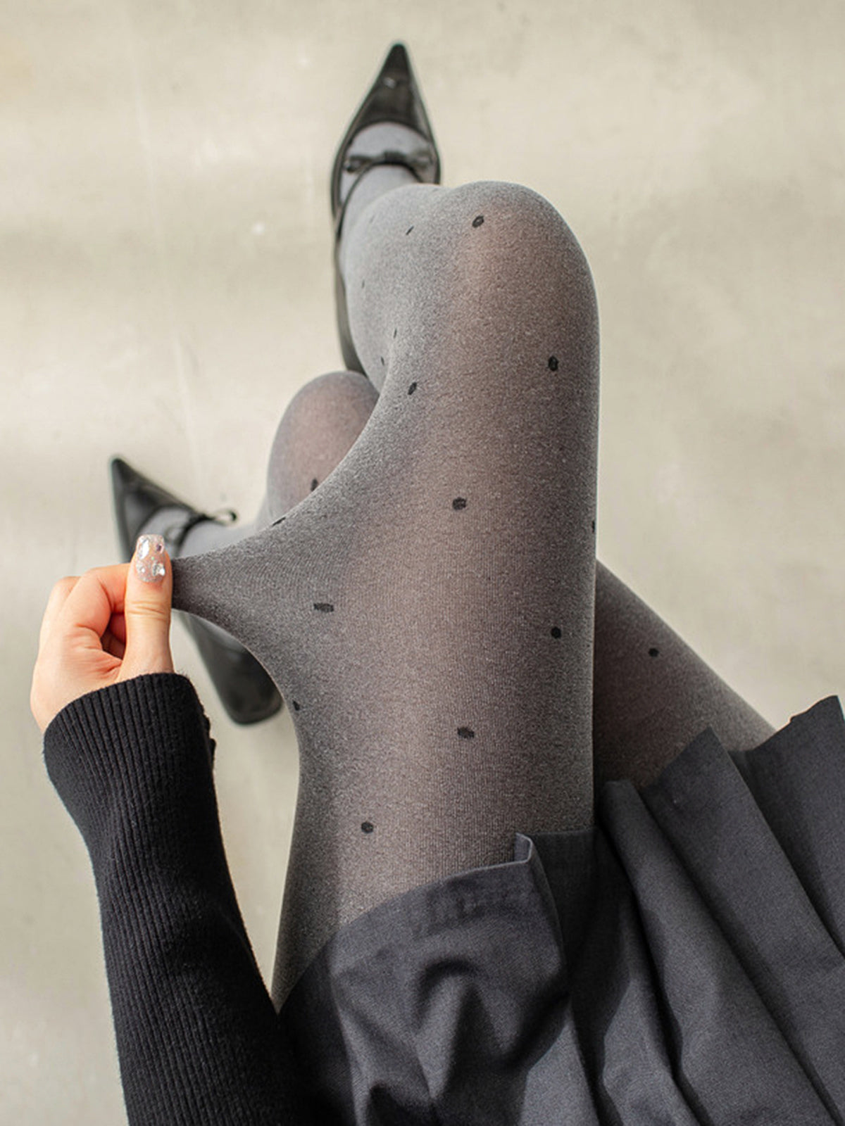 Polka Dot Tights-Chicvia