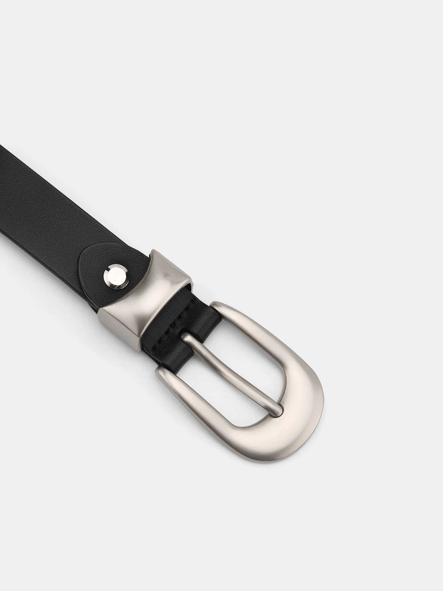 Pointed Tip Detail PU Leather Belt-Chicvia