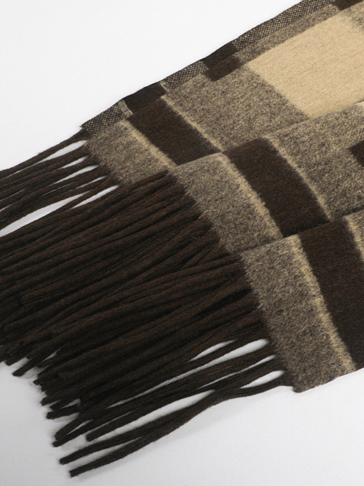 Plaid Fringed Poncho-Chicvia