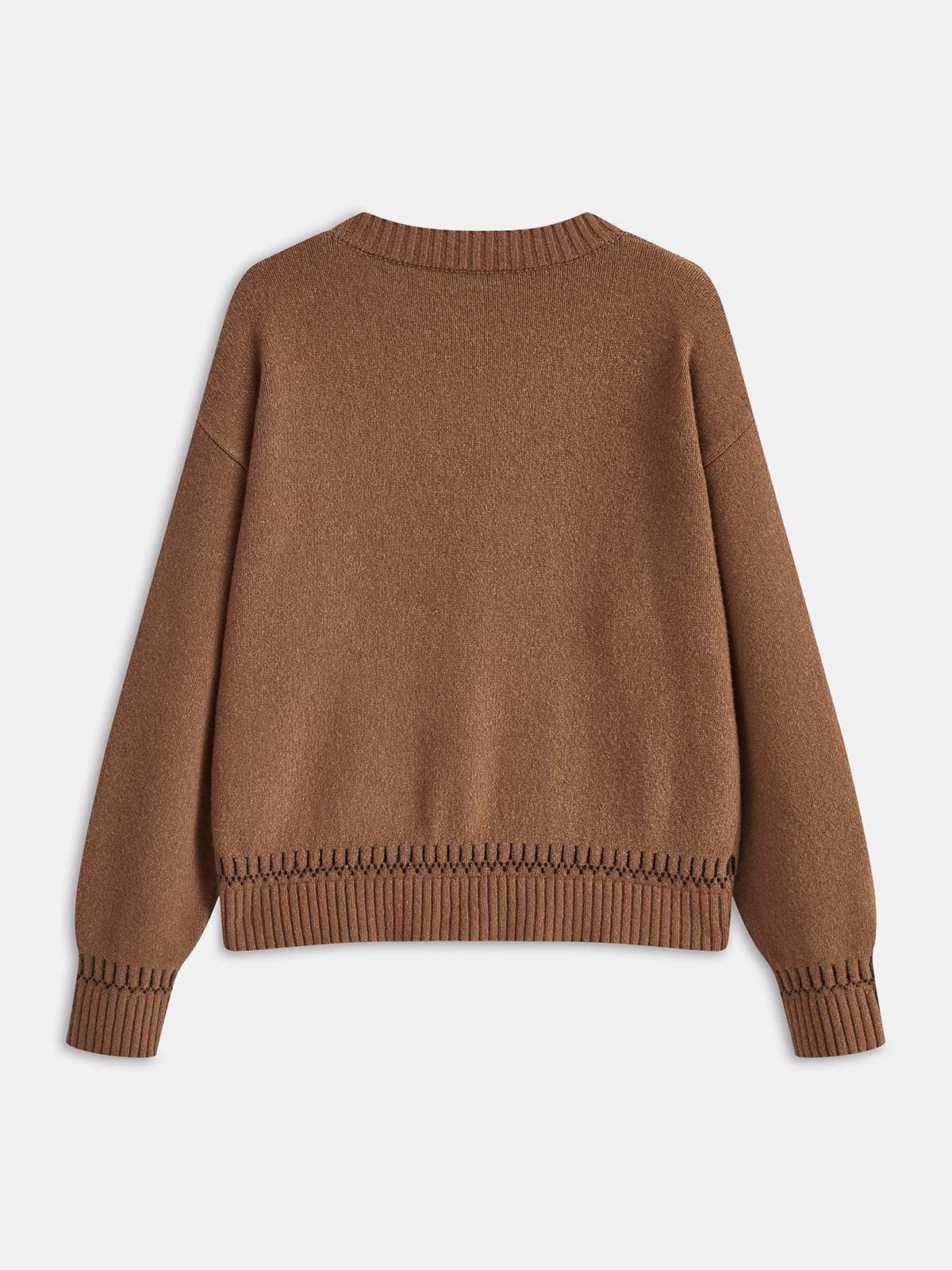 Horse-Pattern V-Neck Knit Cardigan-Chicvia