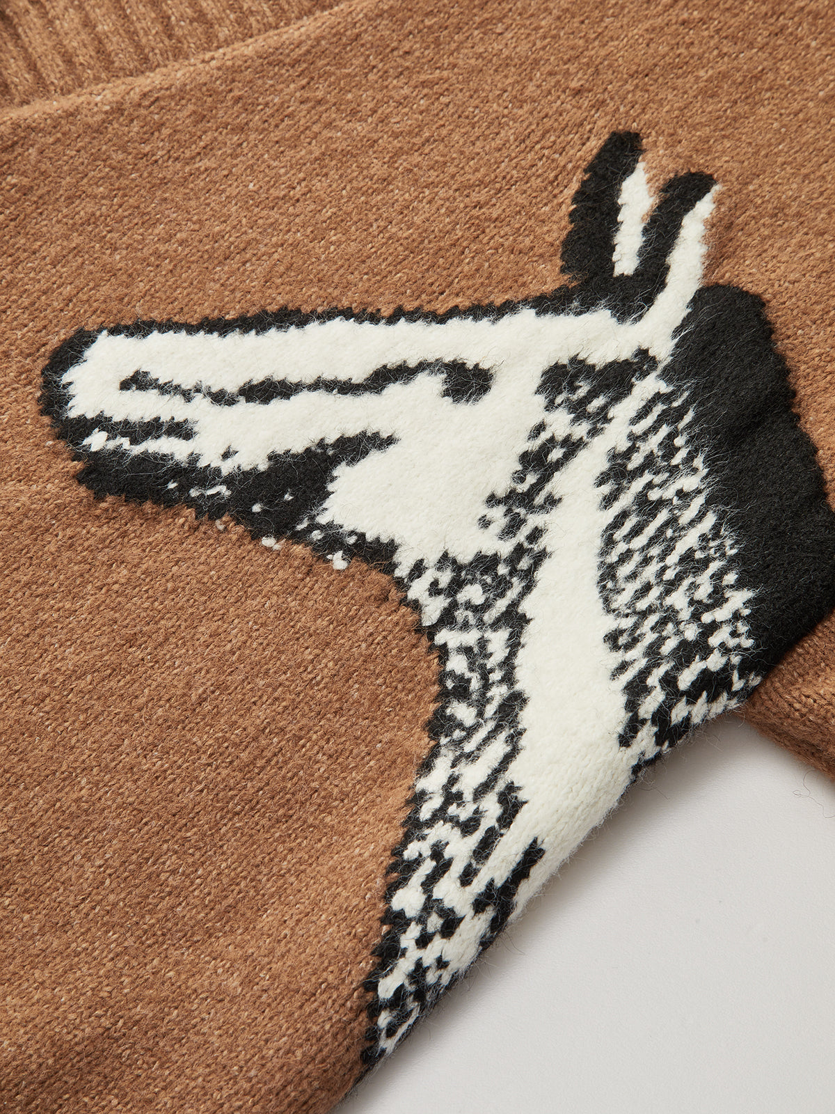 Horse-Pattern V-Neck Knit Cardigan-Chicvia