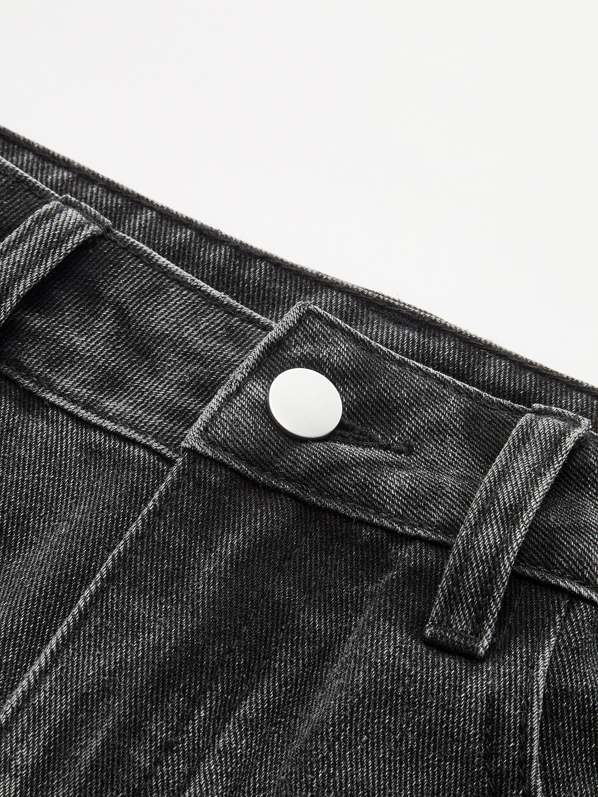 Lace Hem Denim Midi Skirt-Chicvia