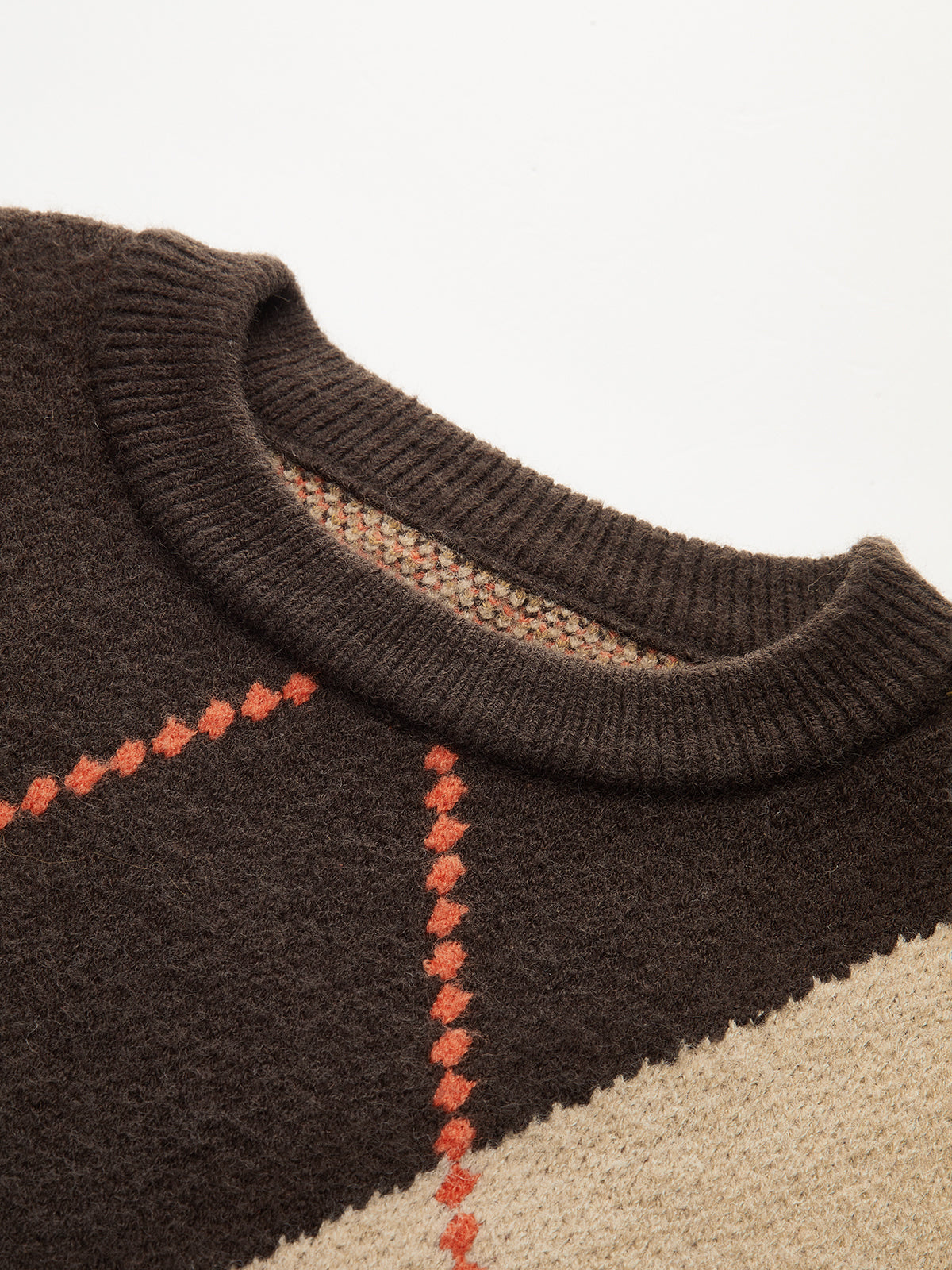 Color-Block Argyle Knit Sleeveless Vest-Chicvia