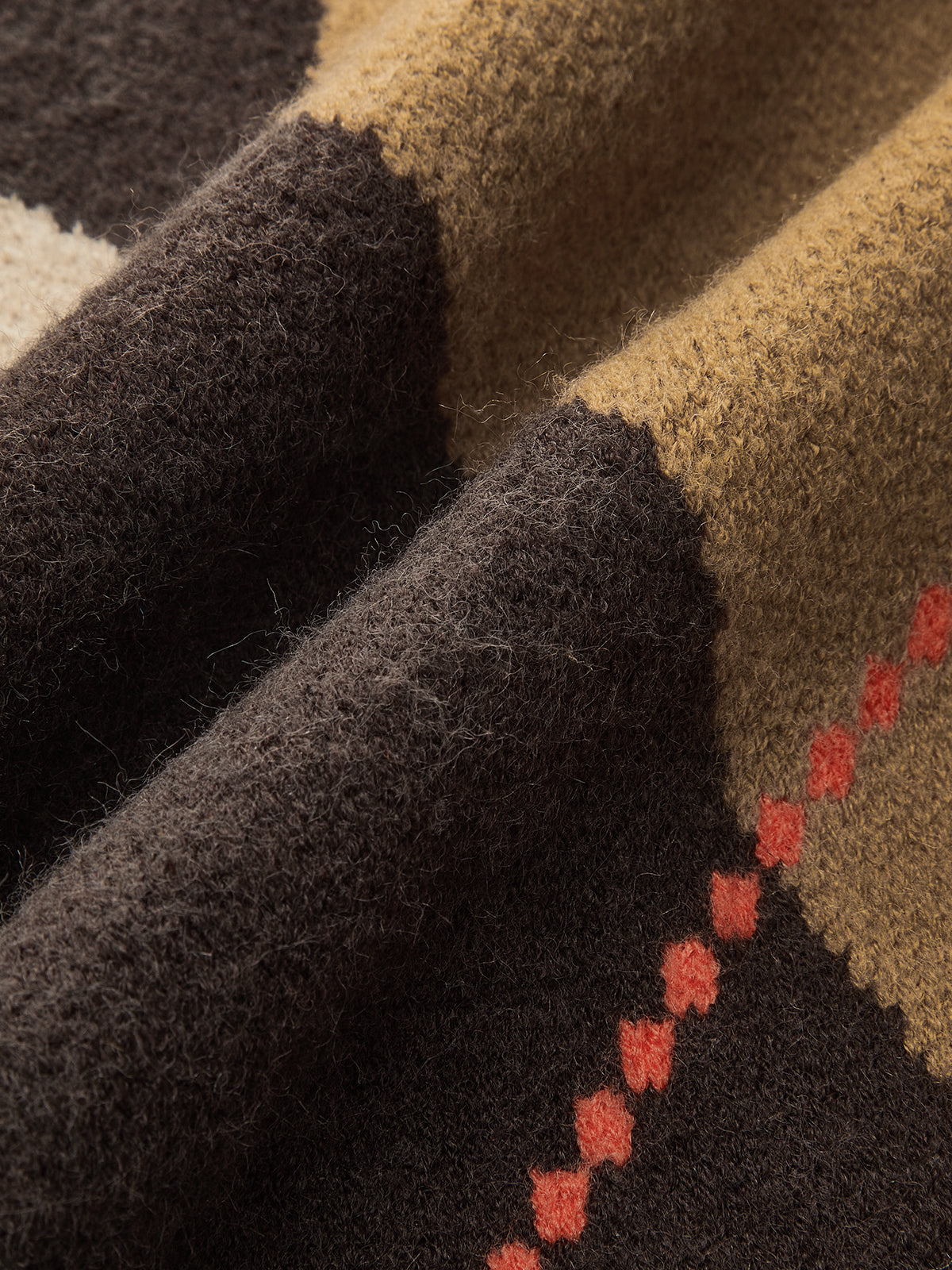 Color-Block Argyle Knit Sleeveless Vest-Chicvia