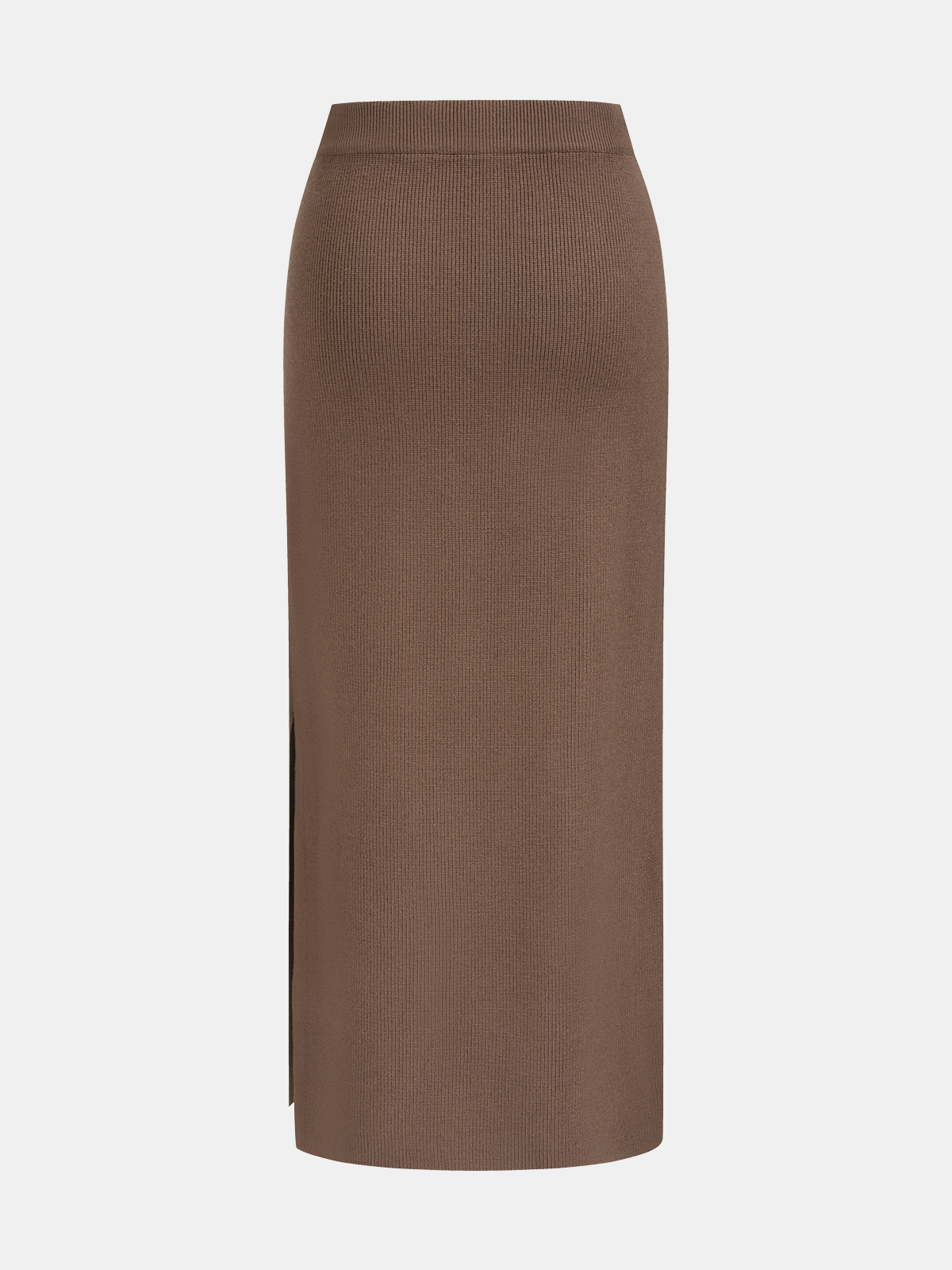 Polo-Neck Knit Top & Tie-Waist Midi Skirt Set-Chicvia