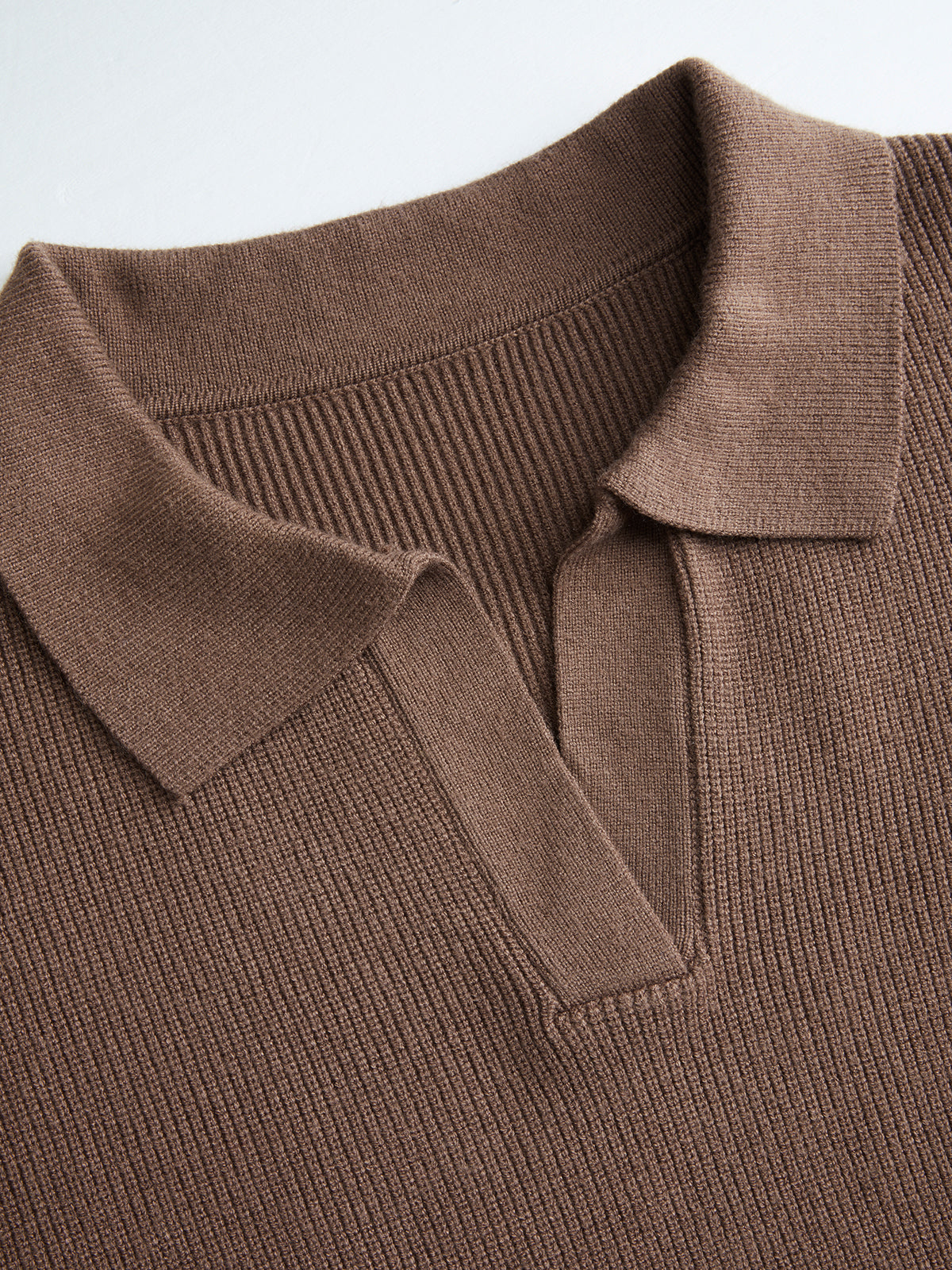 Polo-Neck Knit Top & Tie-Waist Midi Skirt Set-Chicvia