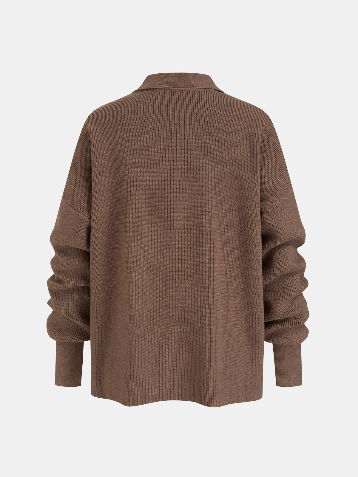 Polo-Neck Knit Top & Tie-Waist Midi Skirt Set-Chicvia