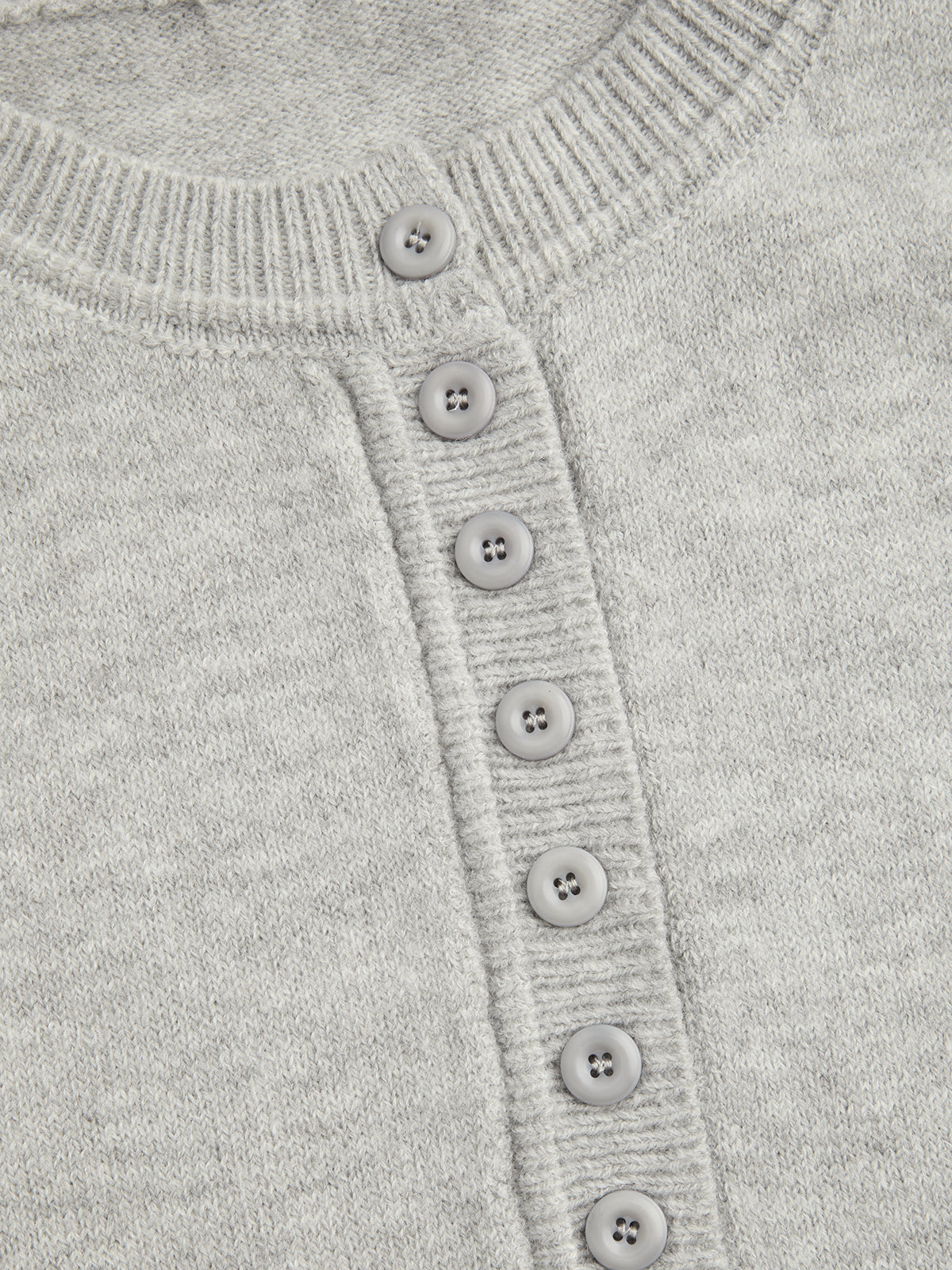 Button-Front Balloon-Sleeve Knit Sweater-Chicvia