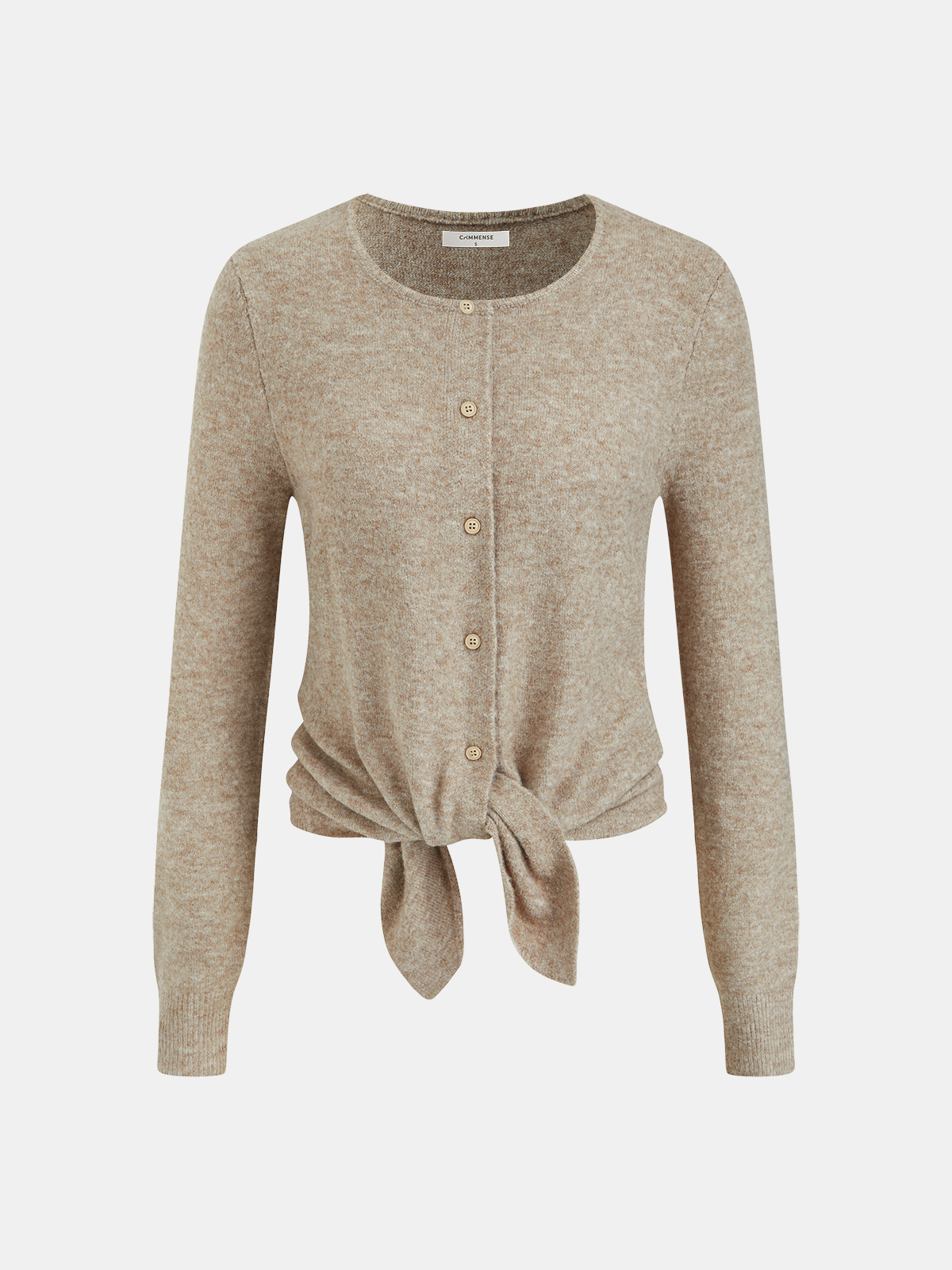 Knotted Front Knit Cardigan-Chicvia