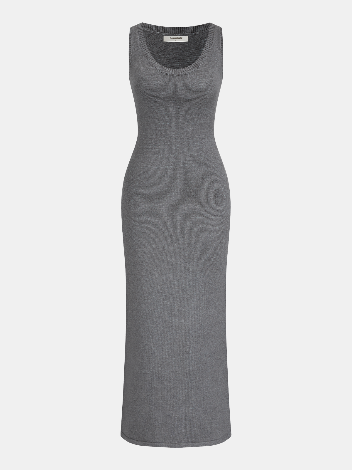 Layered Knit Maxi Dress Set with Balloon Sleeves-Chicvia