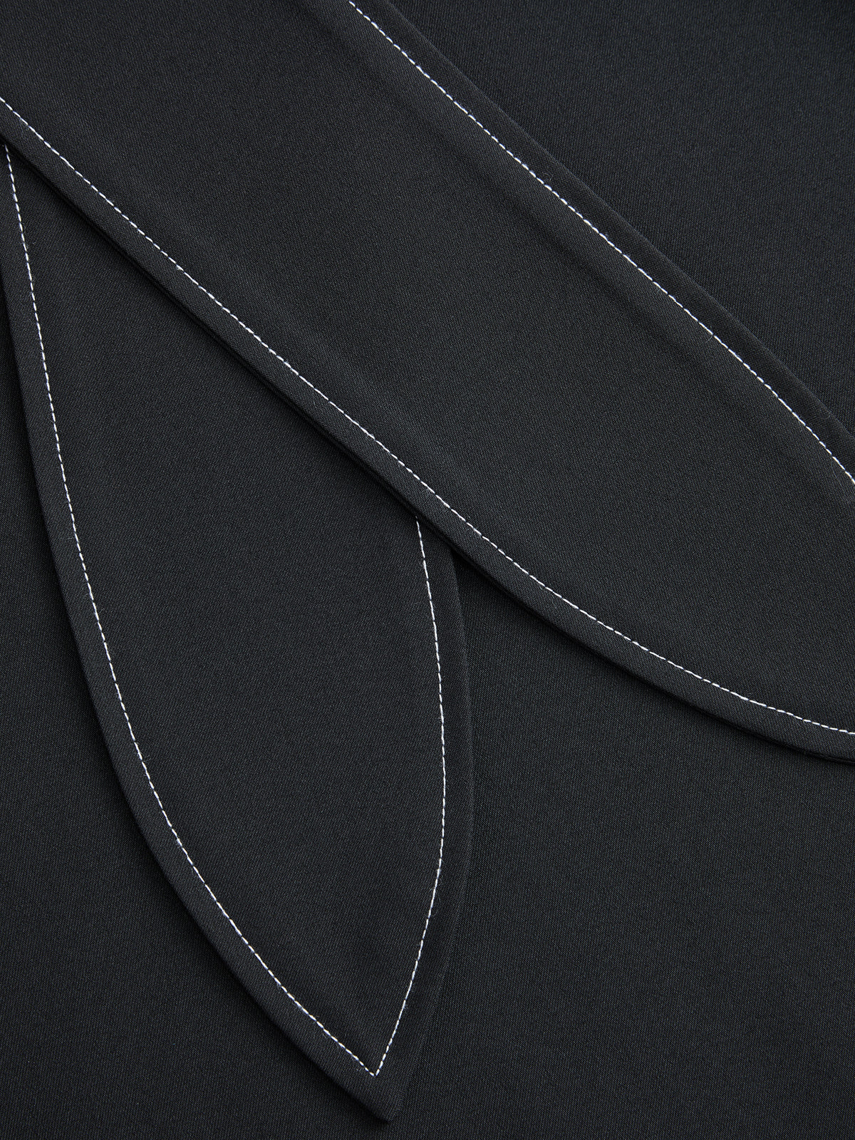 Detachable Bow-Tie Puff-Sleeve Blouse-Chicvia