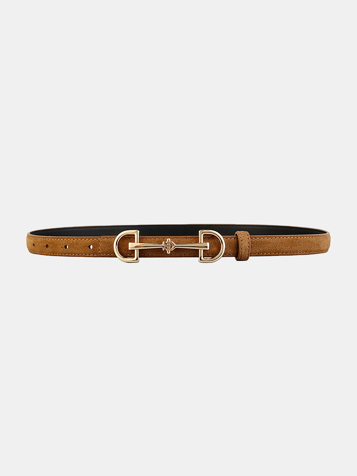 Horsebit Buckle Leather Belt-Chicvia