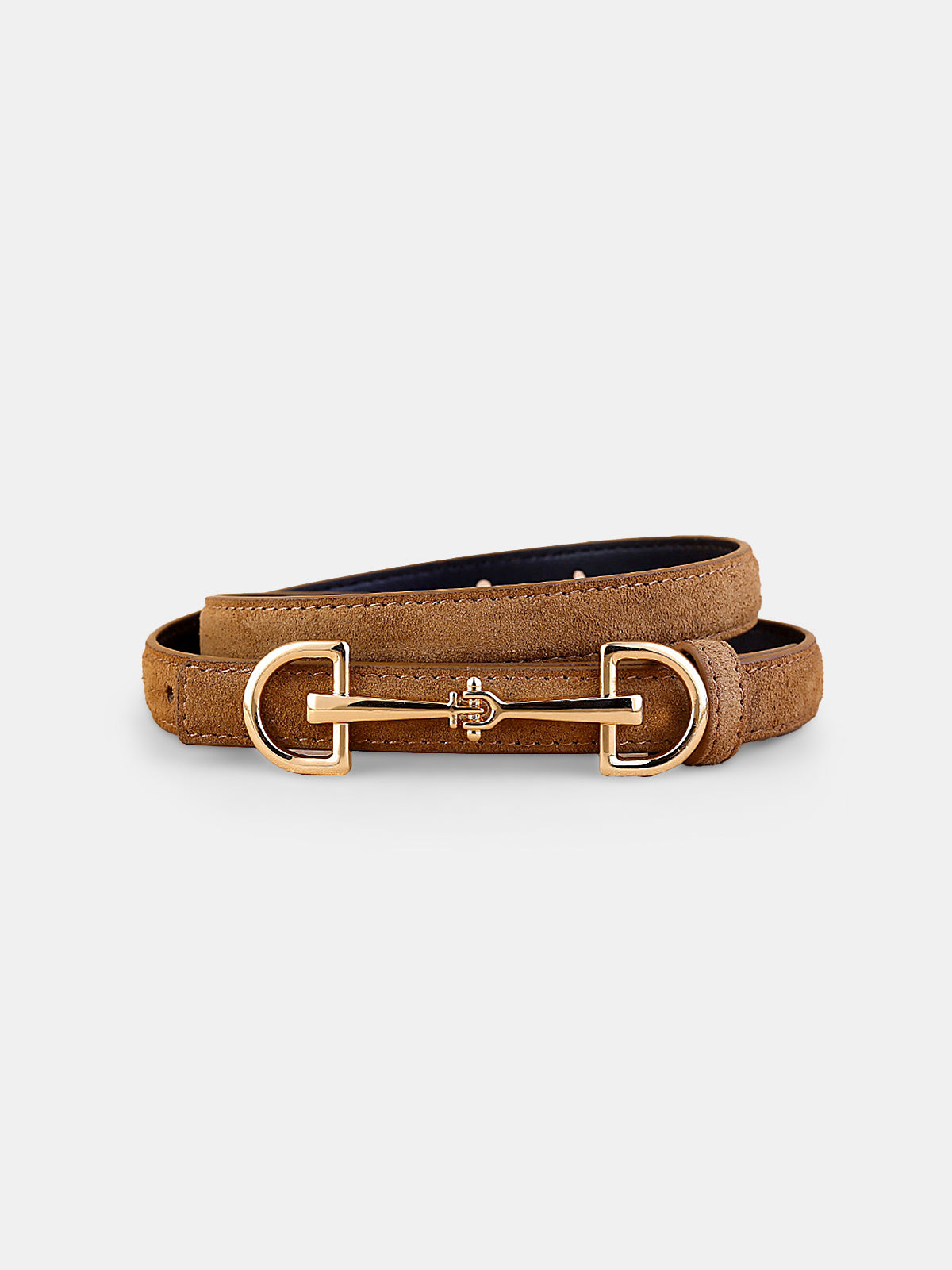 Horsebit Buckle Leather Belt-Chicvia
