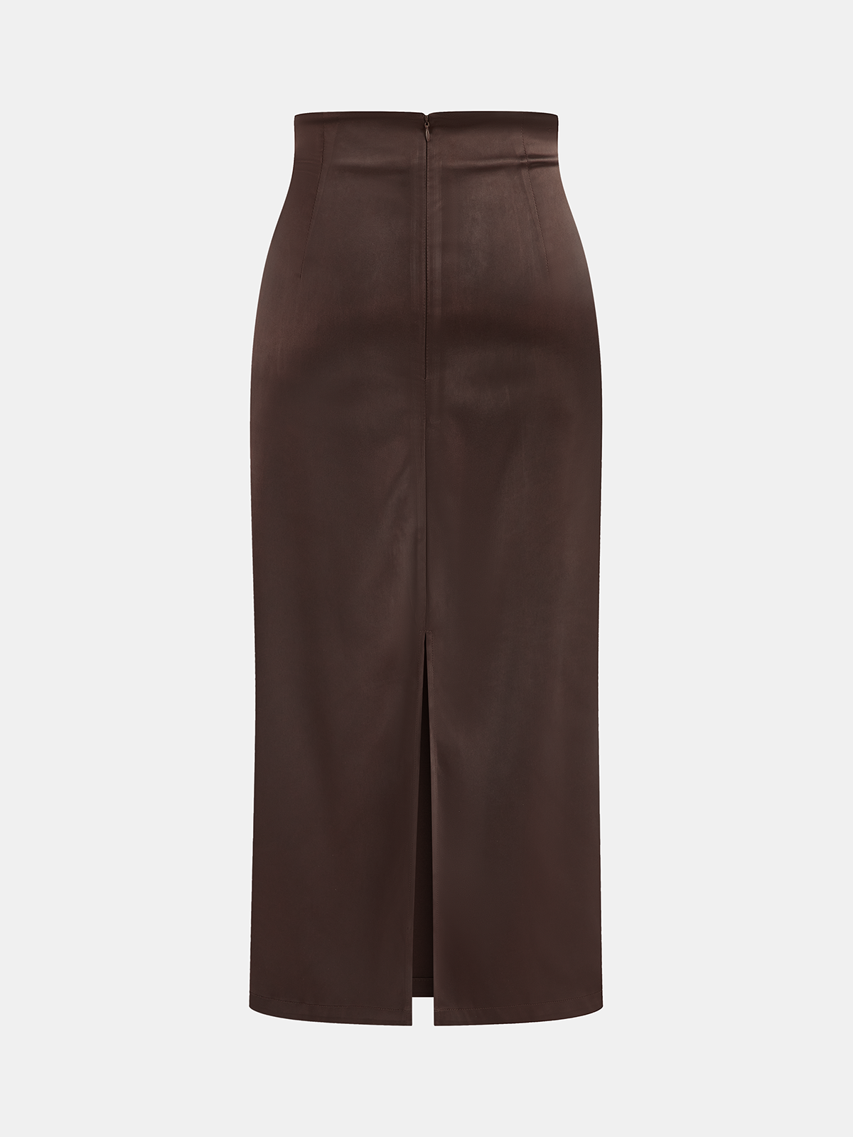 Mock Neck Top and Ruched Satin Skirt Set-Chicvia