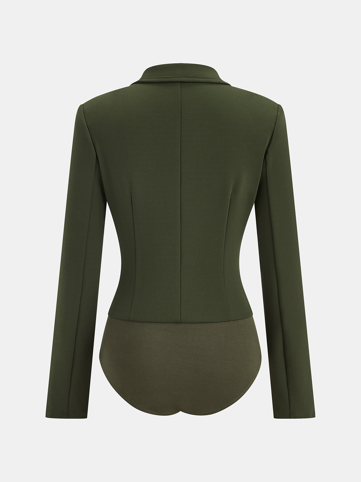 Double-Breasted Blazer Bodysuit-Chicvia